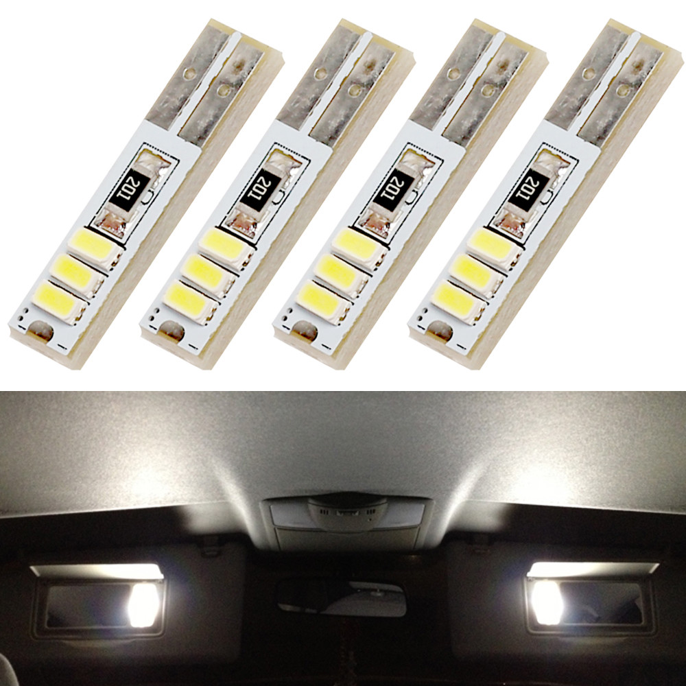 4 x 6000k White T5 37 74 LED Visor Vanity Mirror Footwell Light Bulbs