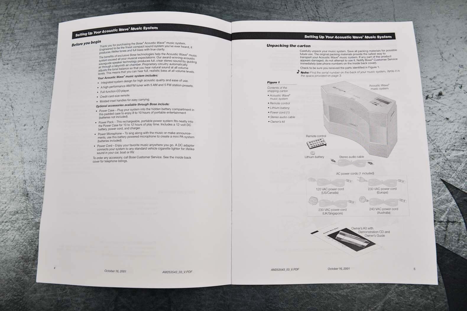New Bose Acoustic Wave Music System CD-3000 Guide Operating Instructions Manual
