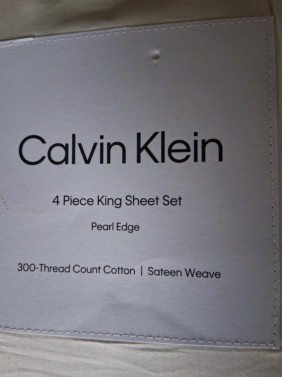 Calvin Klein IVORY KING 100% Cotton SATEEN Weave 4PC Sheet Set