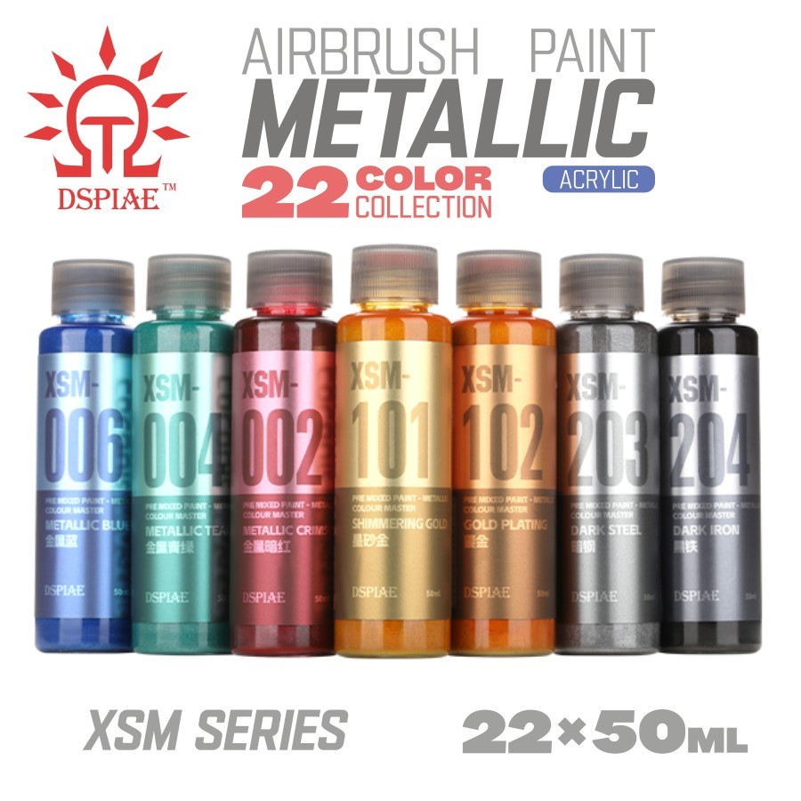 DSPIAE: Metallic Airbrush Paint [Collection] - Acrylic Model Color - 22 Colors