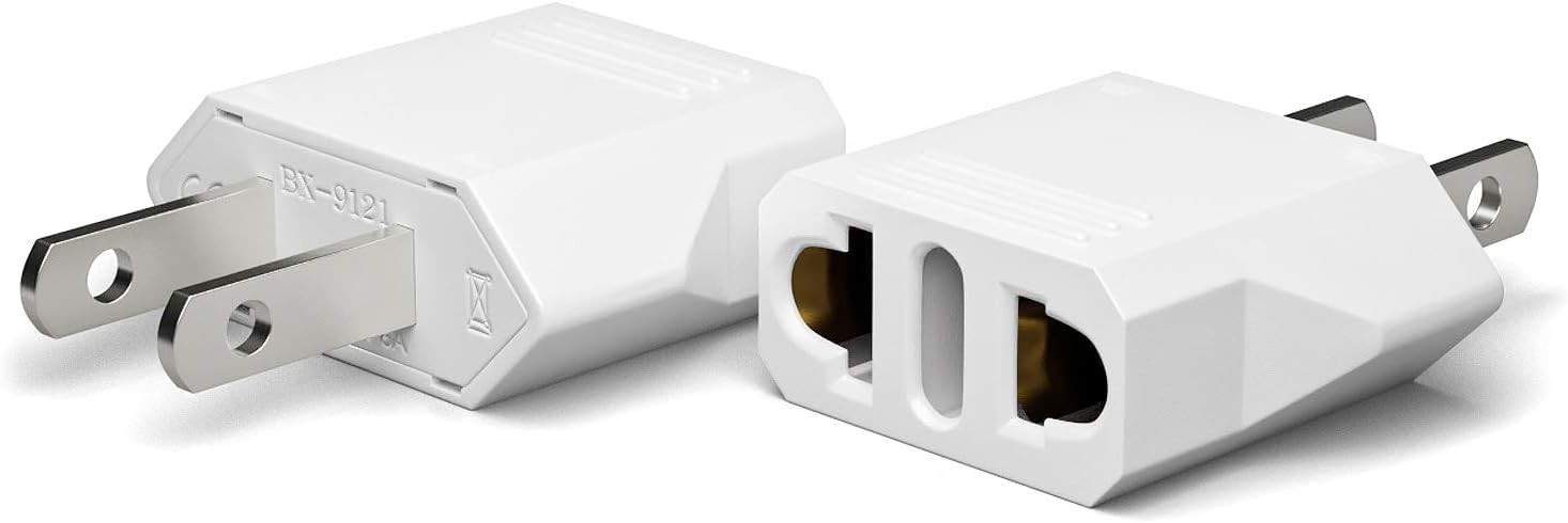 2 Adaptador De Corriente Europeo A Americano USA Convertidor EU To US 110v-220v