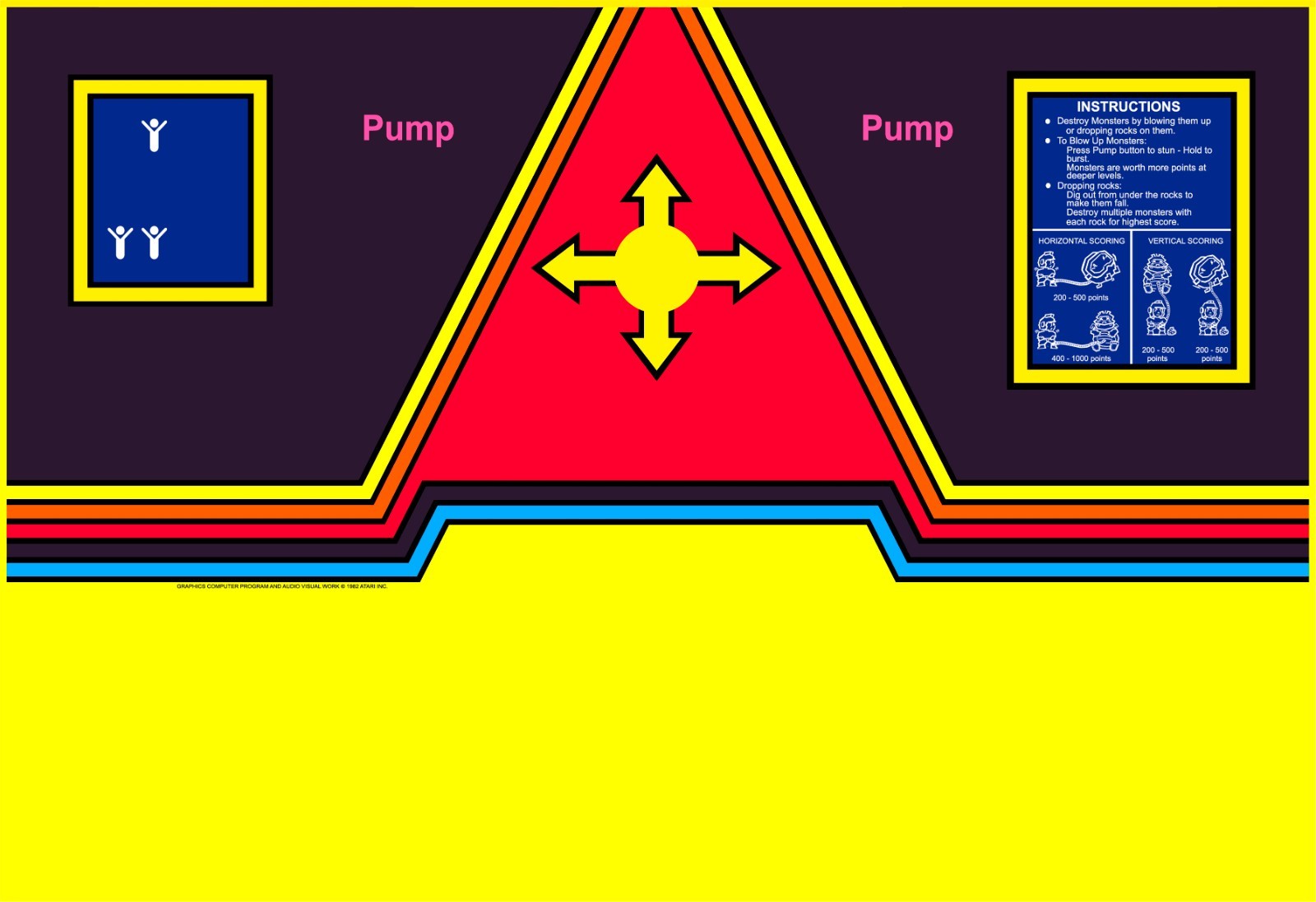 Dig Dug Arcade Control Panel Overlay CPO  Textured Laminate