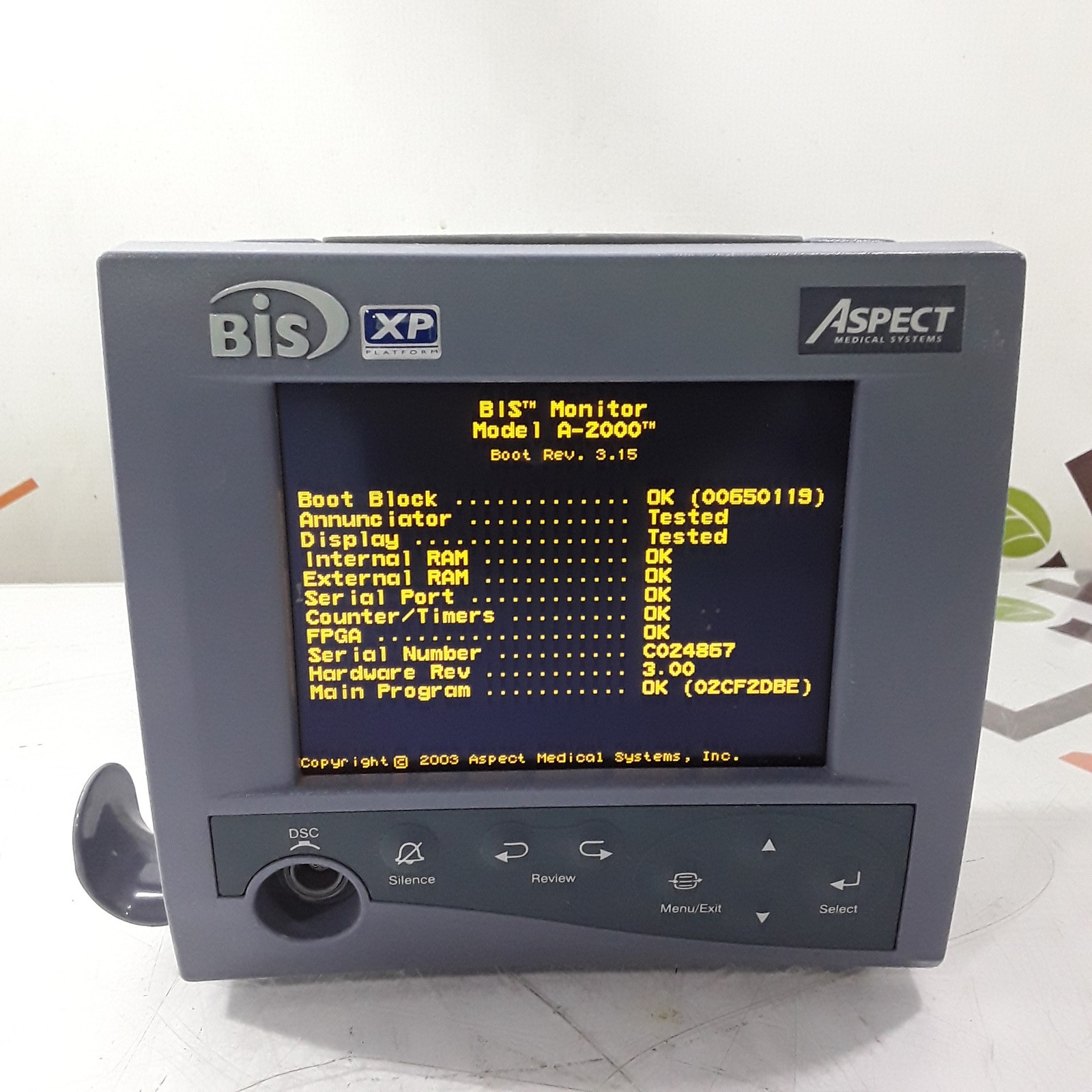 Aspect Medical Systems A-2000 Bispectral Index Monitor