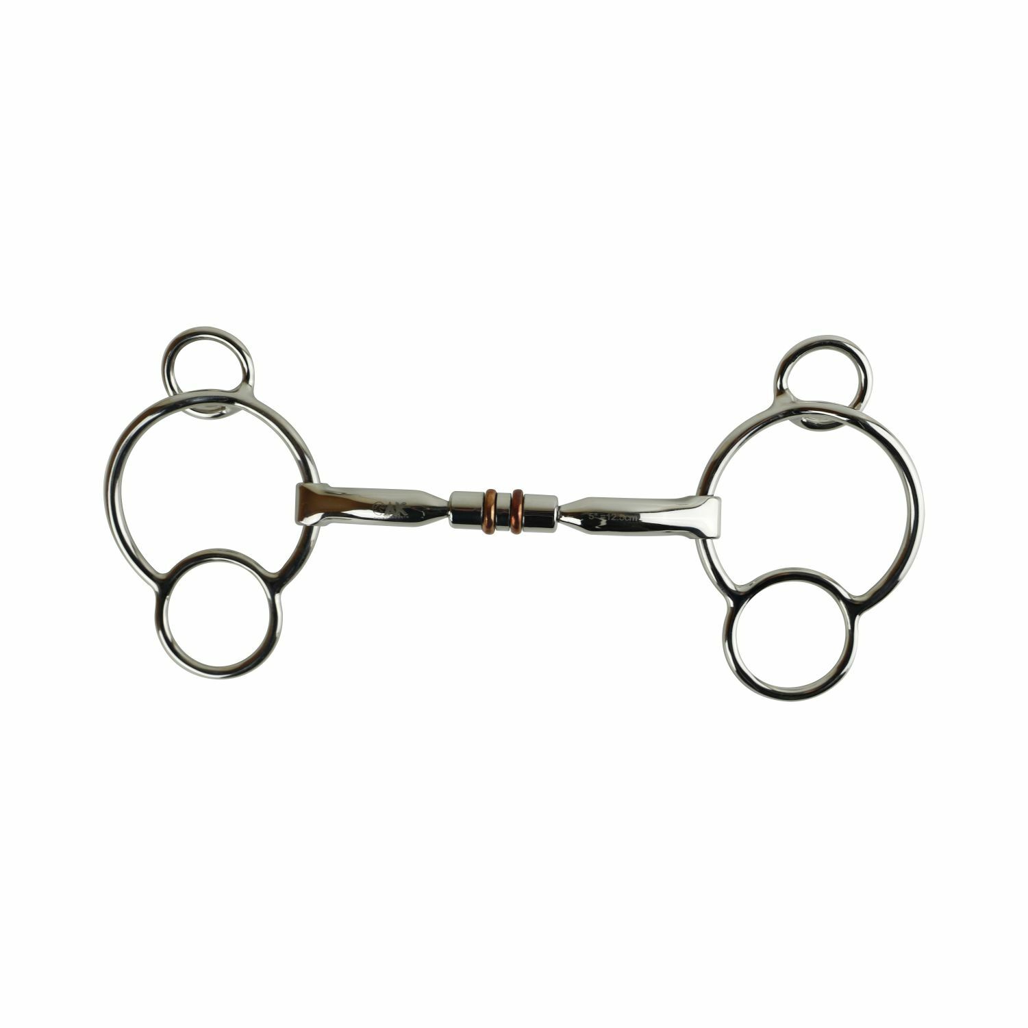 AK Universal Loose Ring Horse Riding Bit Rotary Double Cooper Roller Snaffle Bit