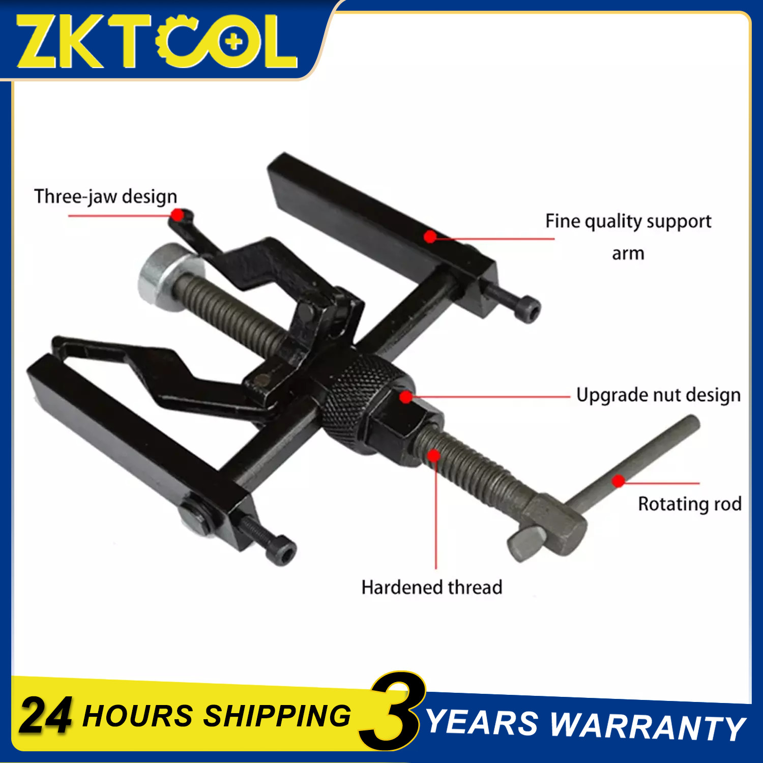3 JAW INNER BEARING PULLER CAR MOTORCYCLE BUSHING REMOVAL EXTRACTOR HAND TOOL