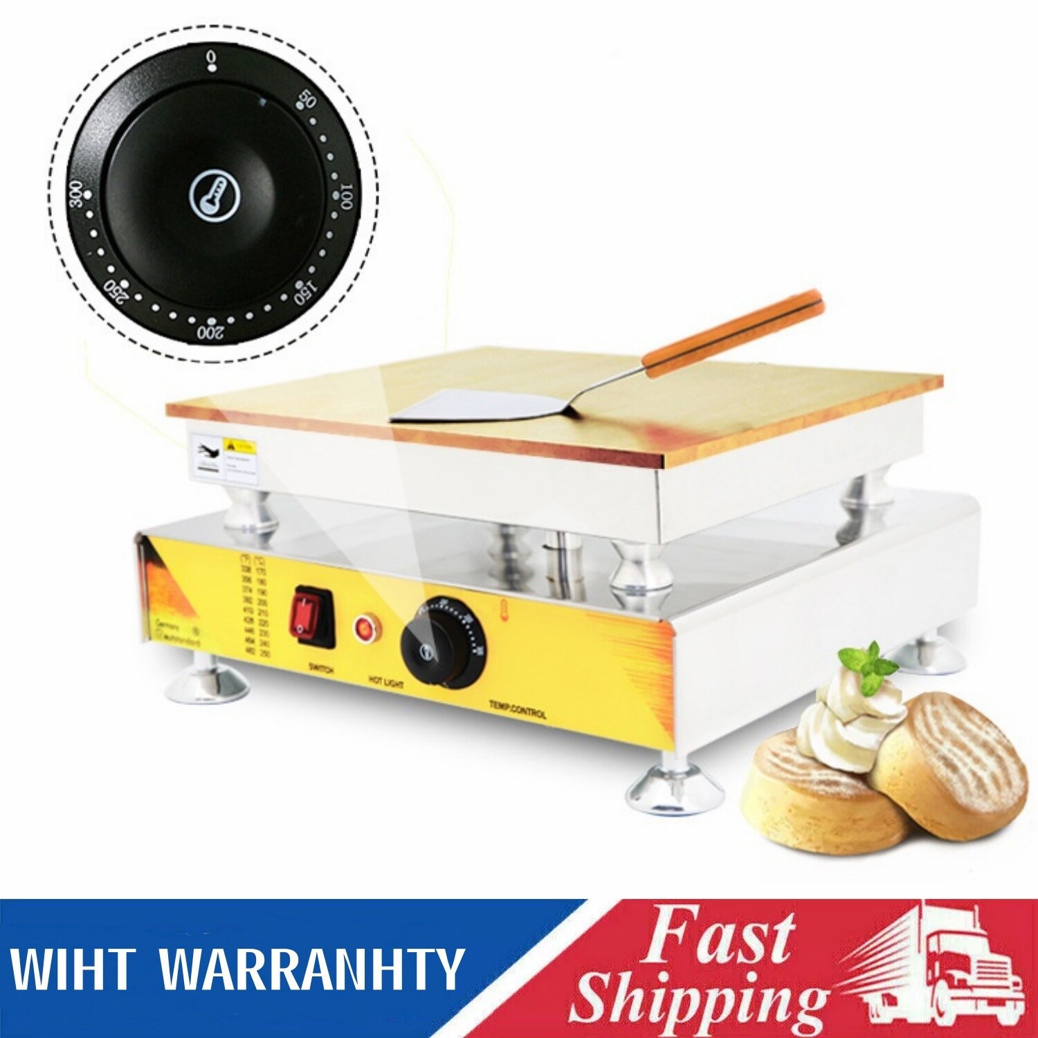 Commercial Electric Dorayaki Baker Nonstick Pancake Maker Souffle Making Machine