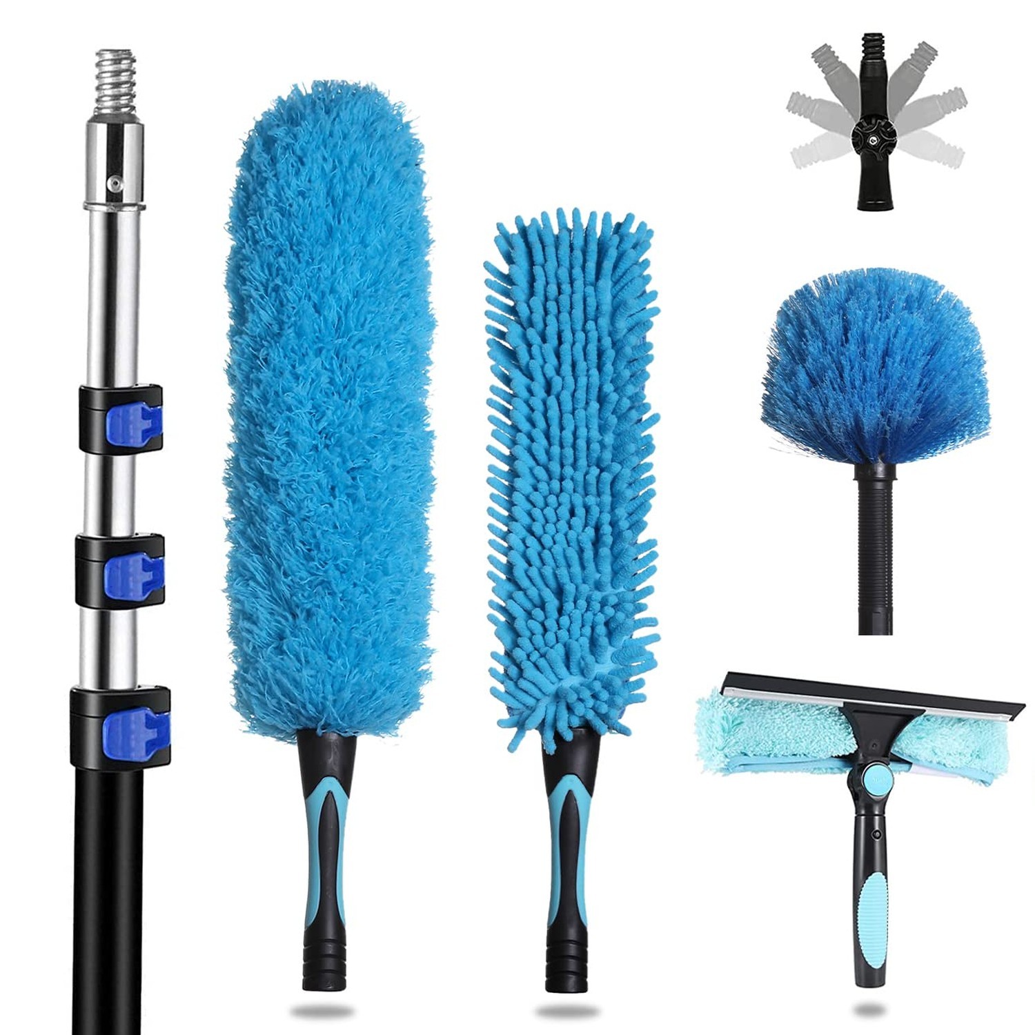 MAYKI 20 Foot High Reach Dusters for Cleaning 5 PCS, Ceiling Fan Dusters with...