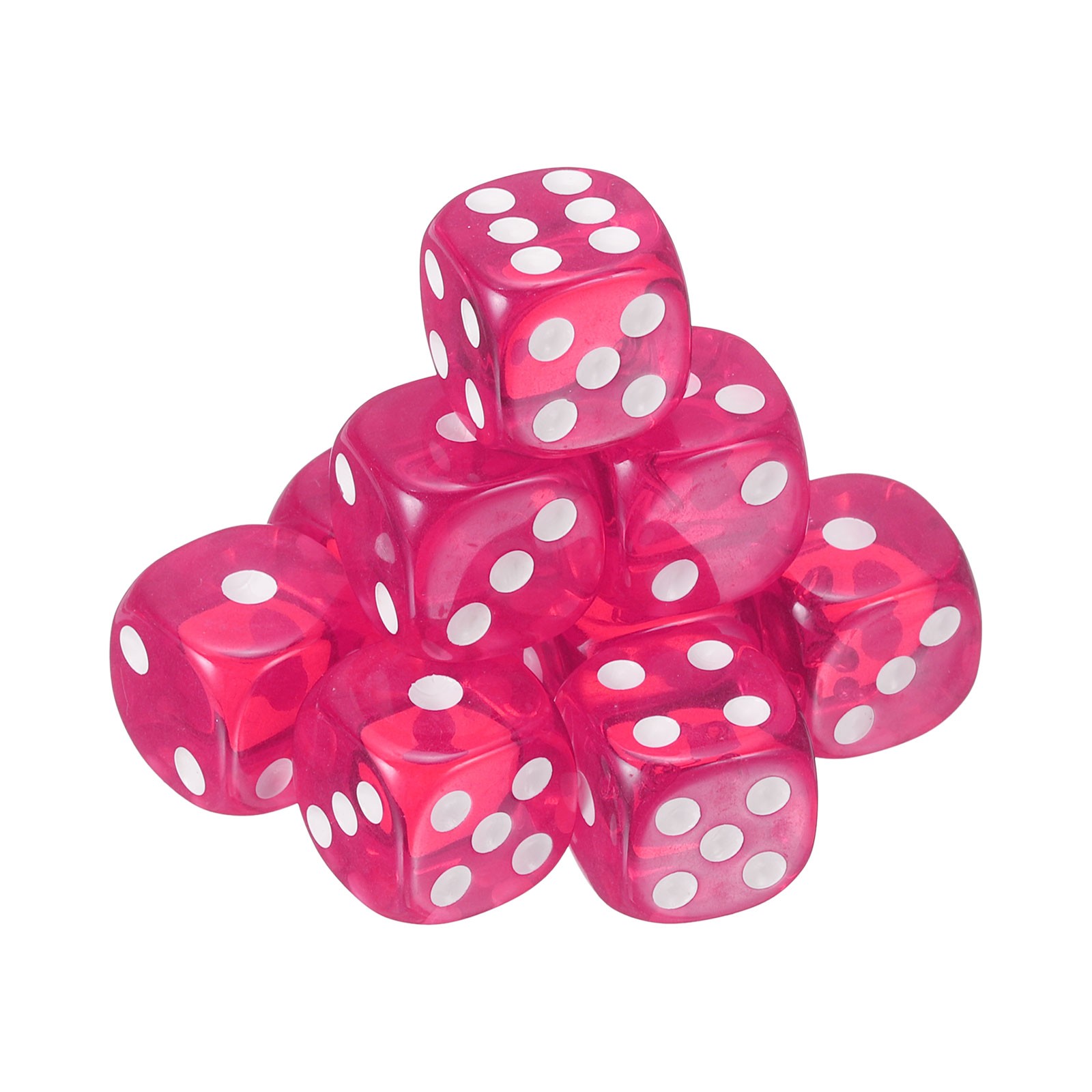 10Pcs 6 Sided Acrylic Dice 18mm/0.71" Rounded Corner Translucent Dice Rose Red