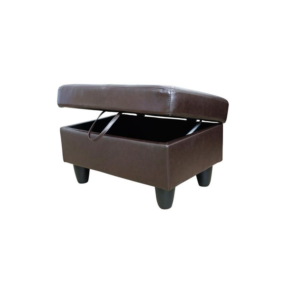 Starhome L Shaped Brown Couch with Ottoman(Pillows Included) Microfiber