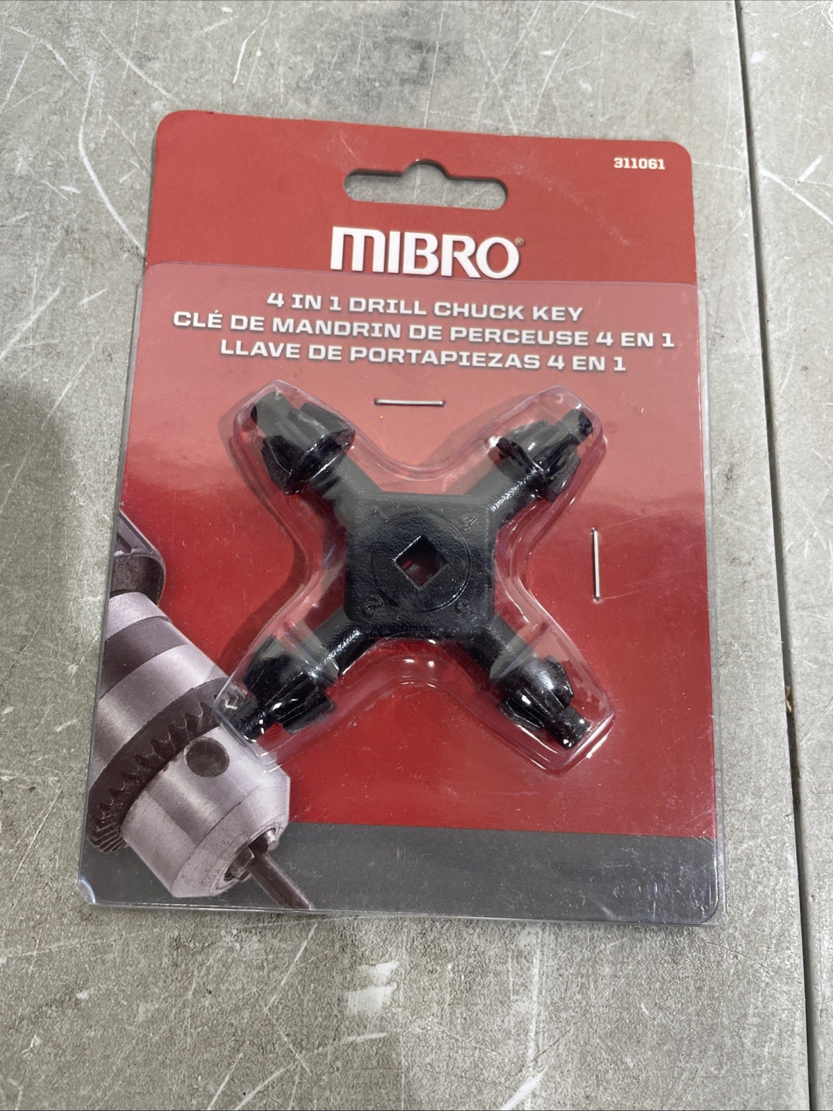 Mibro 311061 Steel Black Oxide Drill Chuck Key for 1/4 & 3/8 & 1/2 in. Chucks