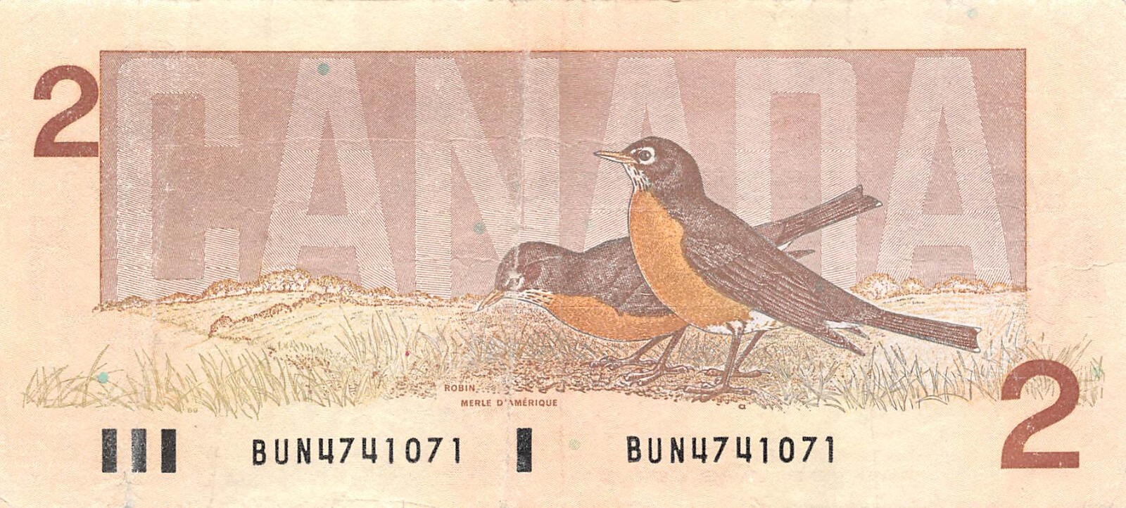Canada   $2  1986  Series  BUN  Que. II  Circulated Banknote Top1
