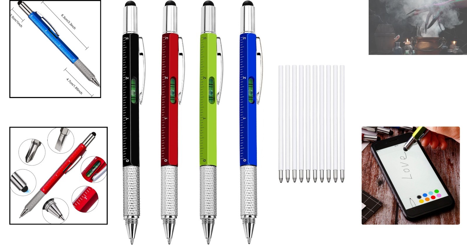 Portable Multi-tool Pen Set - Practical and Fun Gift for Men in 4 Colors