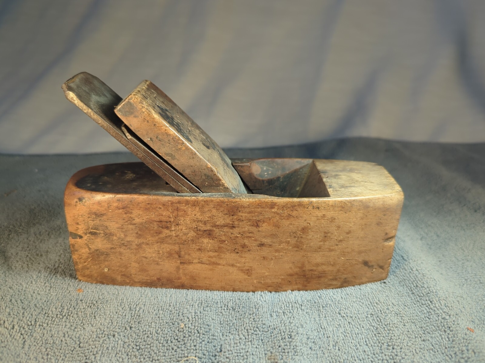 Vintage J Brabson Wooden Block Plane Woodworking Tool w/ Iron & Wedge