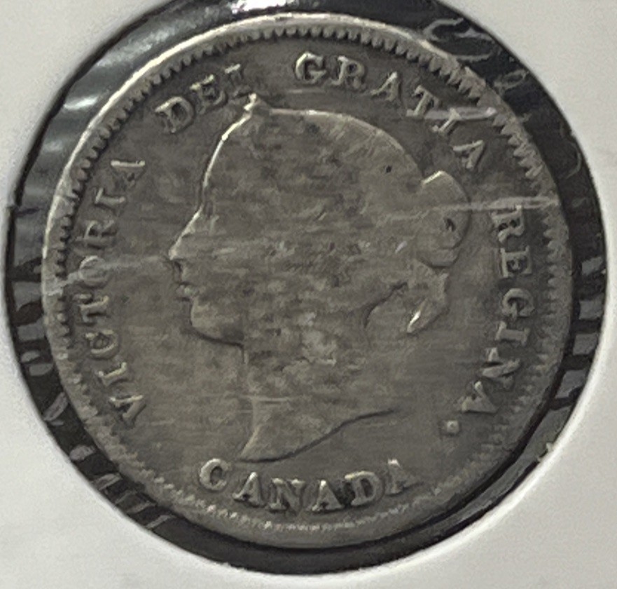 1882 H 5 Cents Canada Good