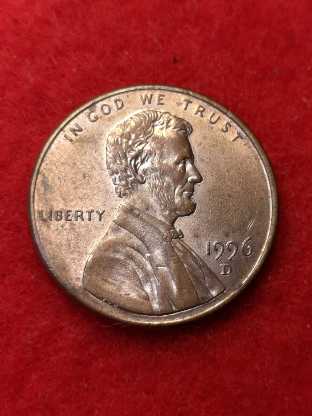 1996 D double die reverse Error on F in FG Cent #4