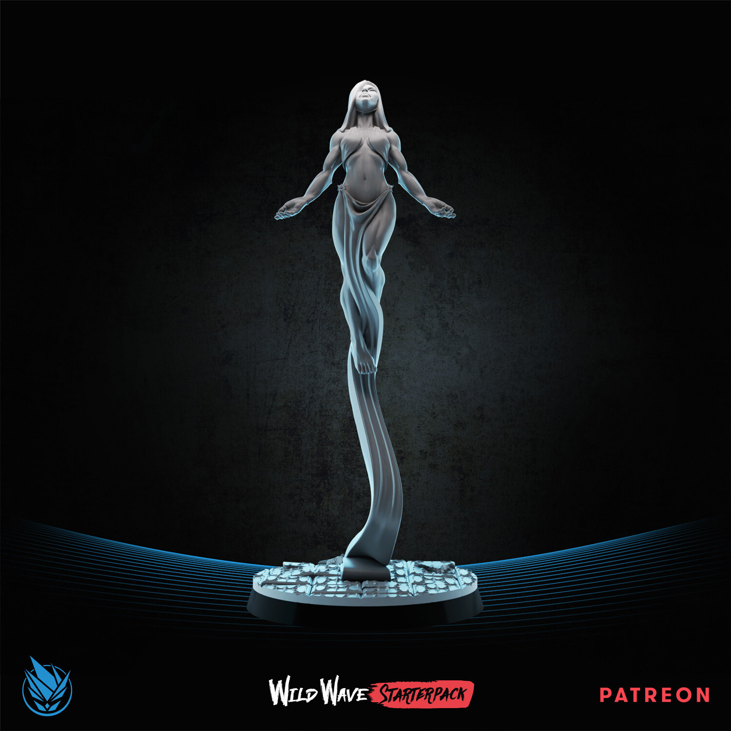 Wildmesh Dnd figure Sorceress psyker necro 3d printed