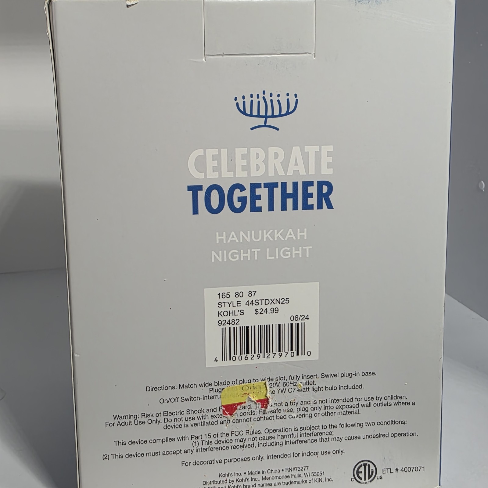 Hanukkah Night Light