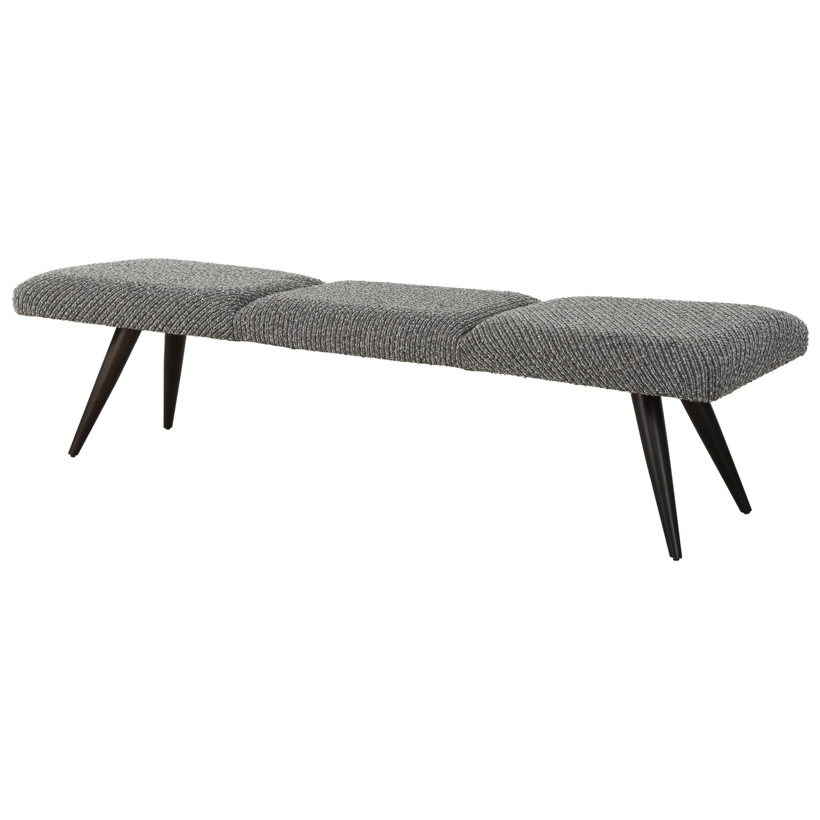 Uttermost 23849 Bowtie 73"W Metal Framed Polyester Bench - Charcoal