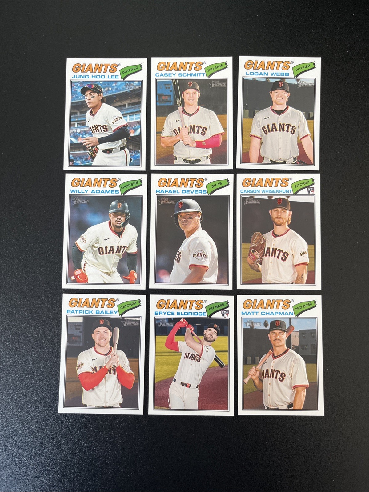 2026 Topps Heritage - San Francisco Giants Base Team Set of (9)