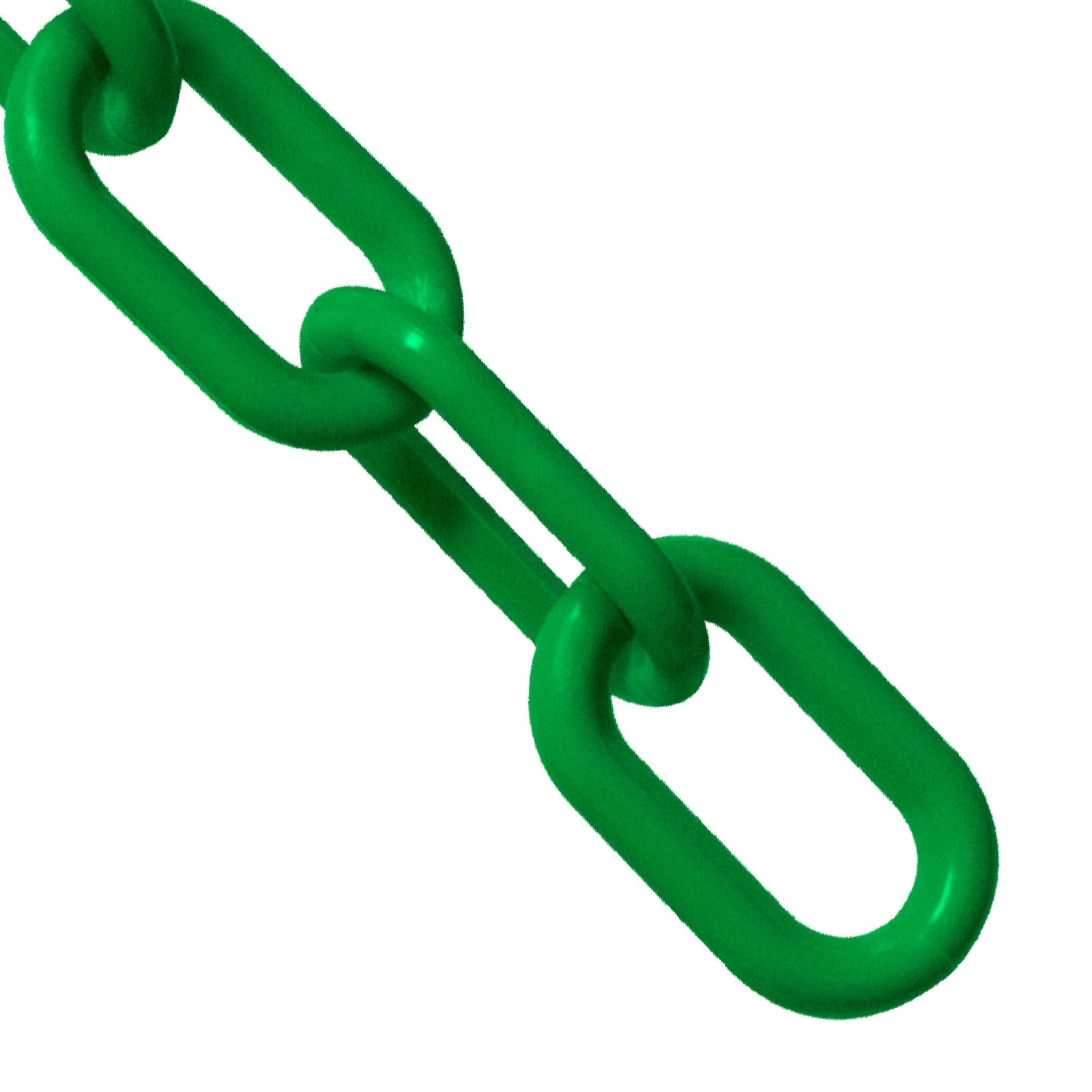 Heavy-Duty Plastic Barrier Chain, Green, 2-Inch Link Diameter, 25-Foot Length (5