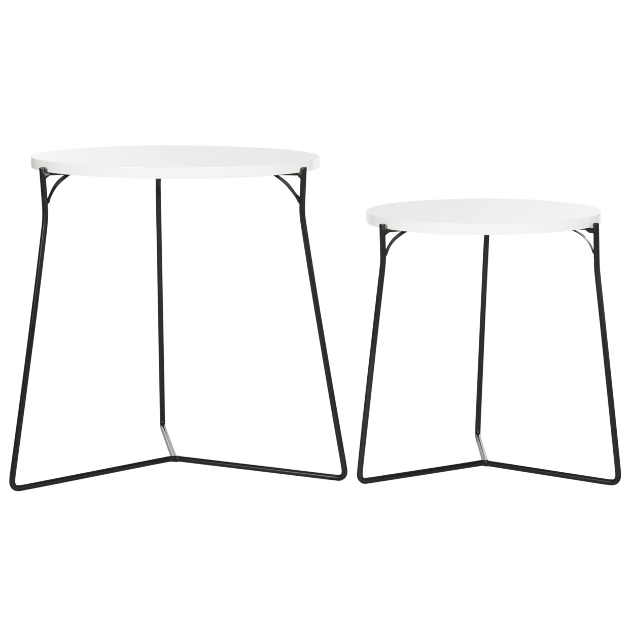 SAFAVIEH Ryne Retro Mid-Century Lacquer Stacking End Table | White |