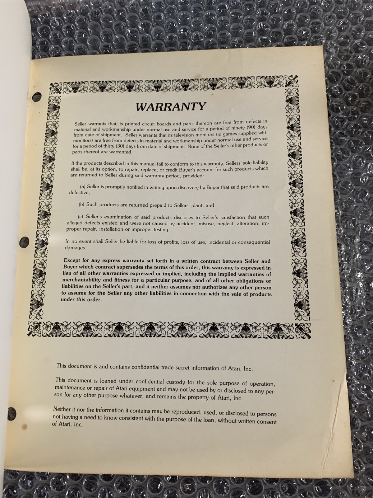 Original ARCADE GAME owners manual Basketball Atari