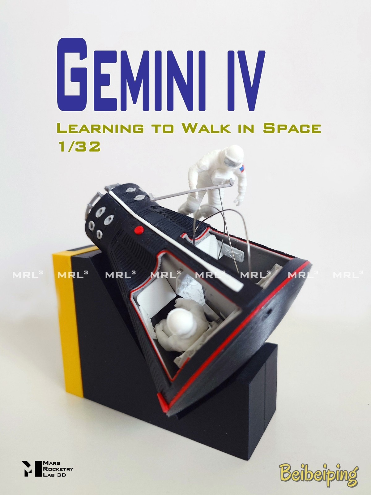 1/32 7.6'' High Gemini Manned Spacecraft 3D Printed Plastic Finished Model NEW