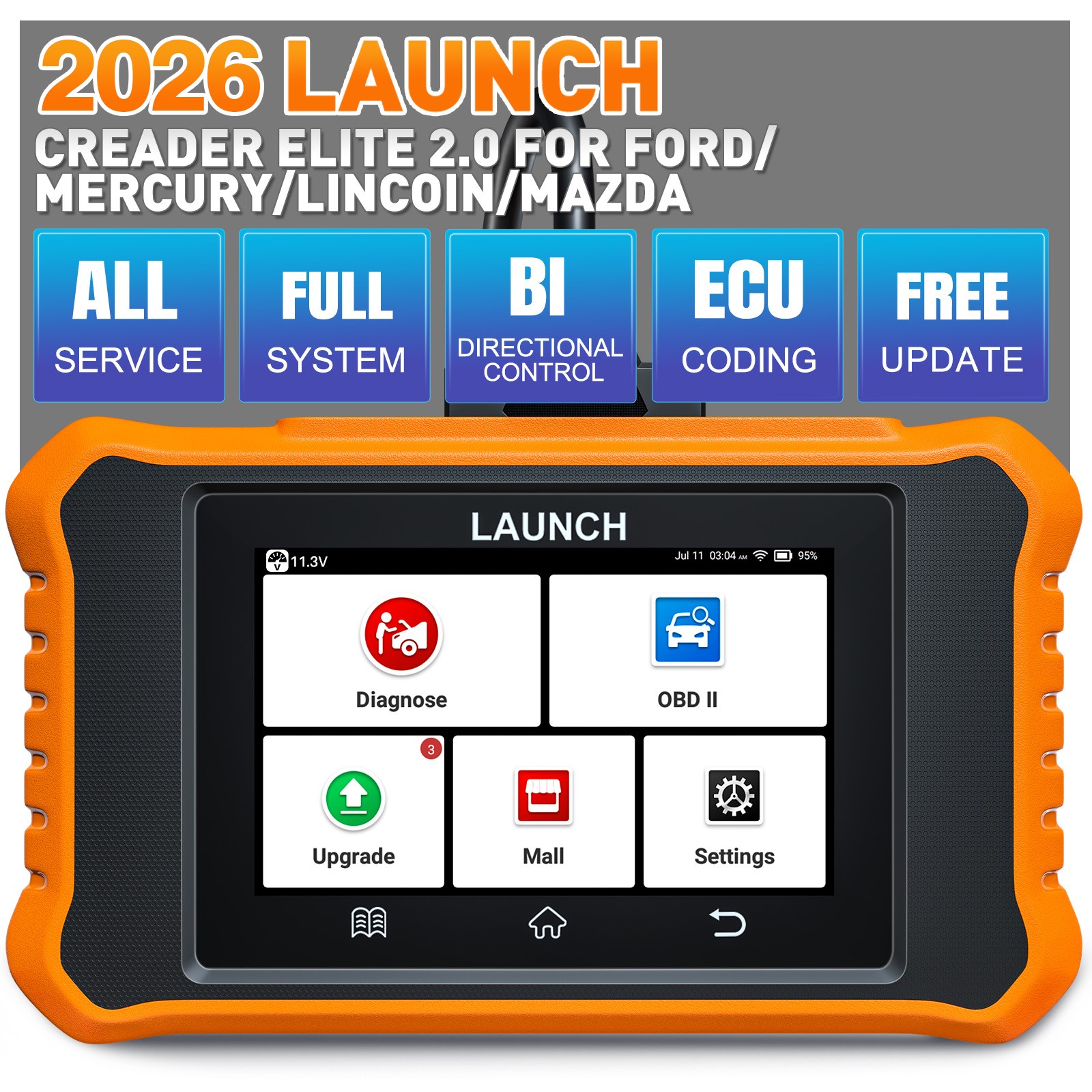 LAUNCH X431 Elite 2.0 FOR FORD Car OBD2 Scanner Code Reader Diagnostic Tool