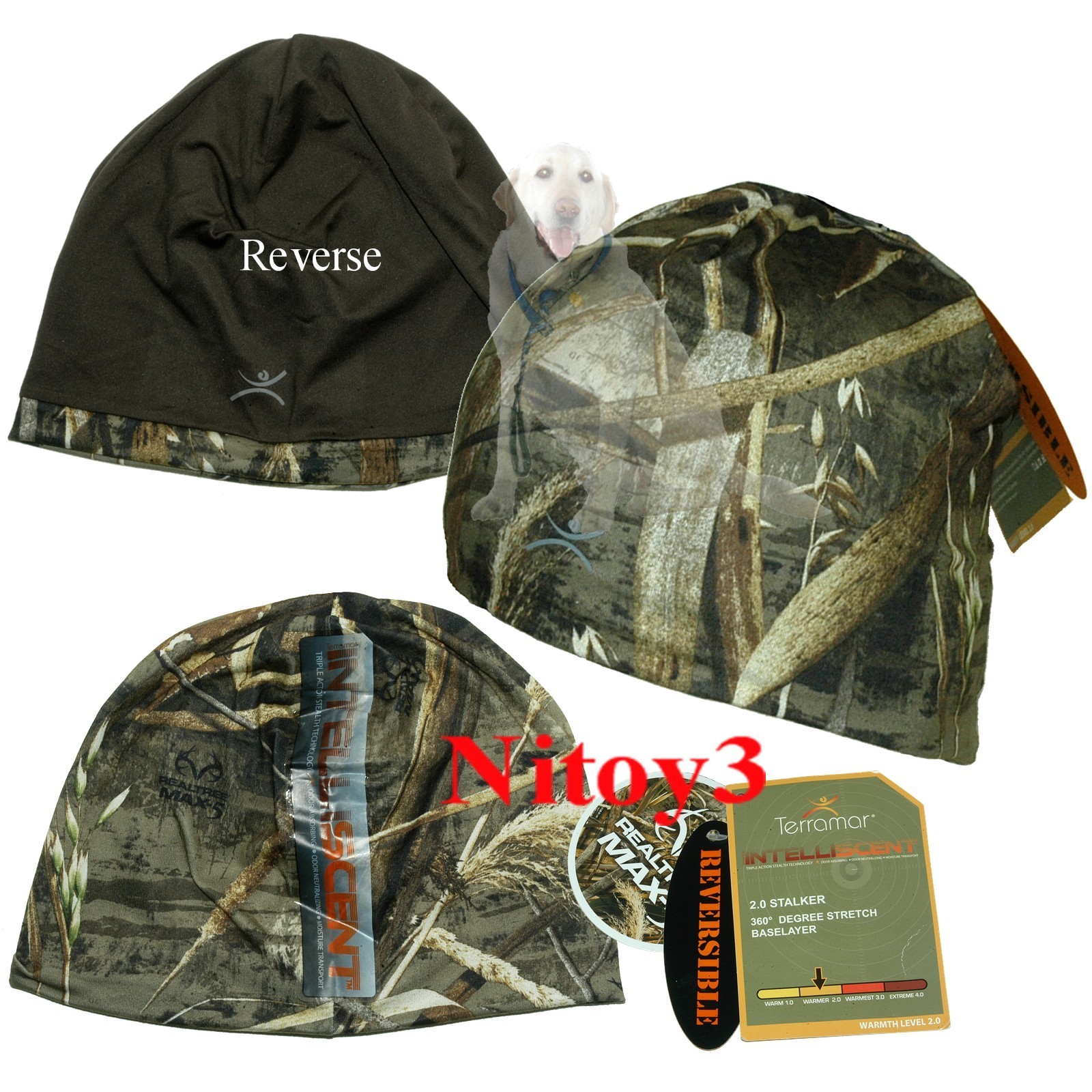 Terramar Stalker Intelliscent Reversible Beanie Camo-Odor Control UPF 25+ Men