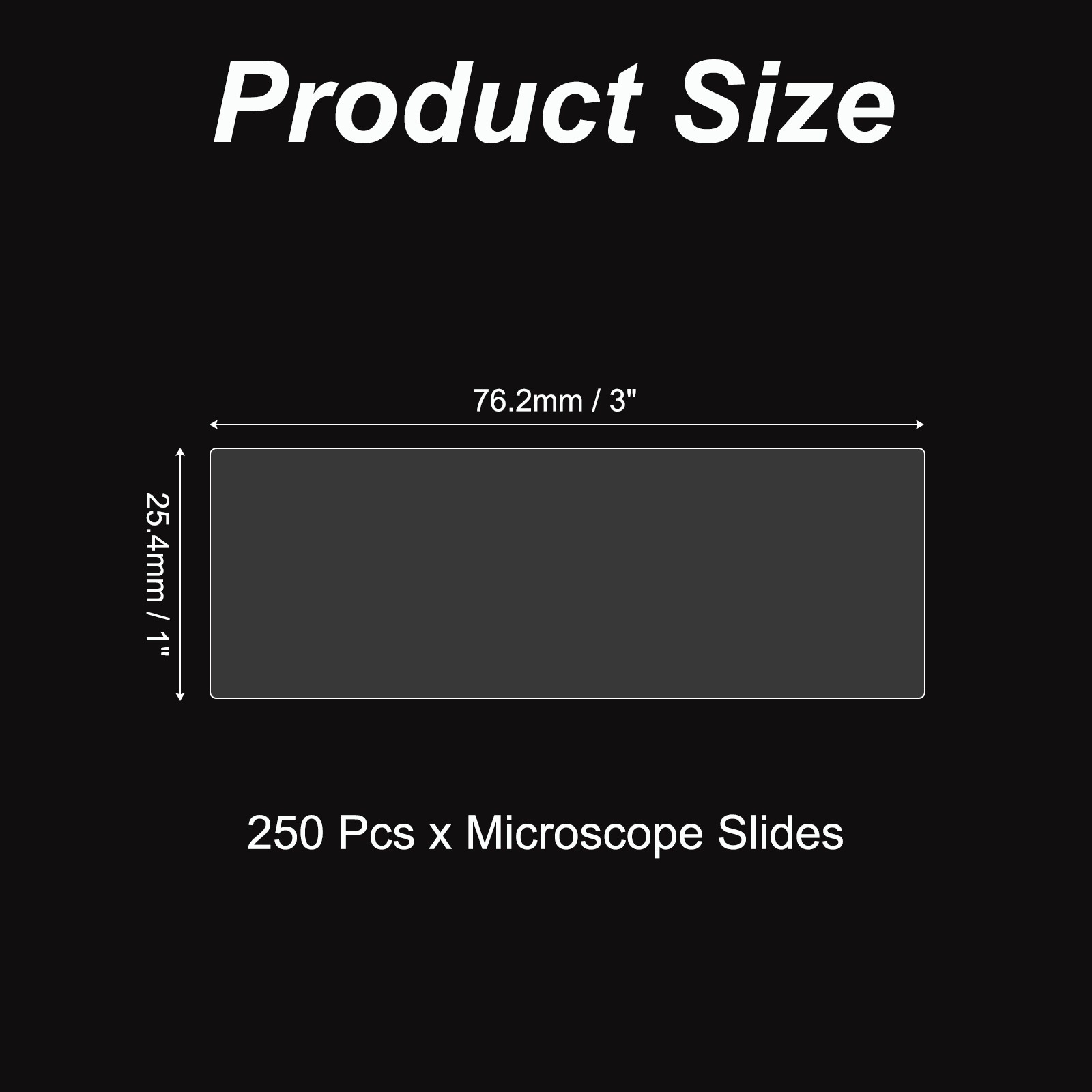 250pcs Microscope Slides, for 1x3" 7101 Glass Kit