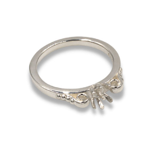 Pearl Scroll Design Ring Mounting
