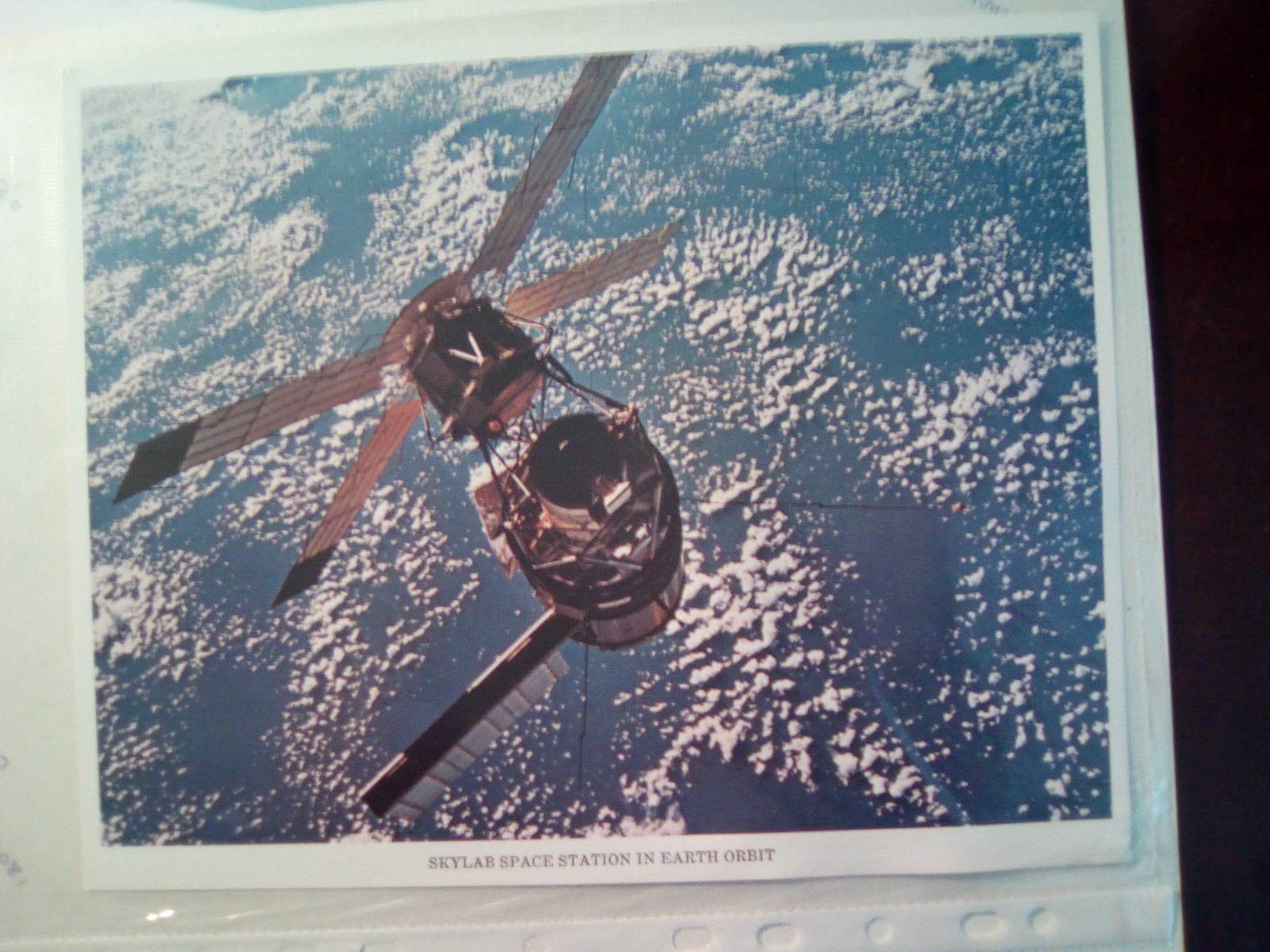vintage nasa lithograph skylab space station in earth print np
