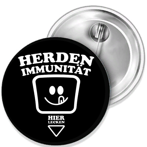 Herd Immunity Here Lick Corona Lapel Button Badge Pin 38mm Dia