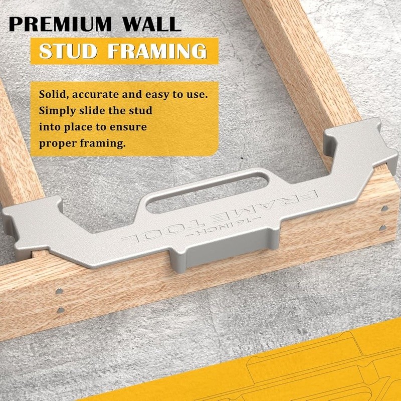 Premium Wall Stud Framing Tool Solid Cast Aluminum Easy to Use Framing Jig