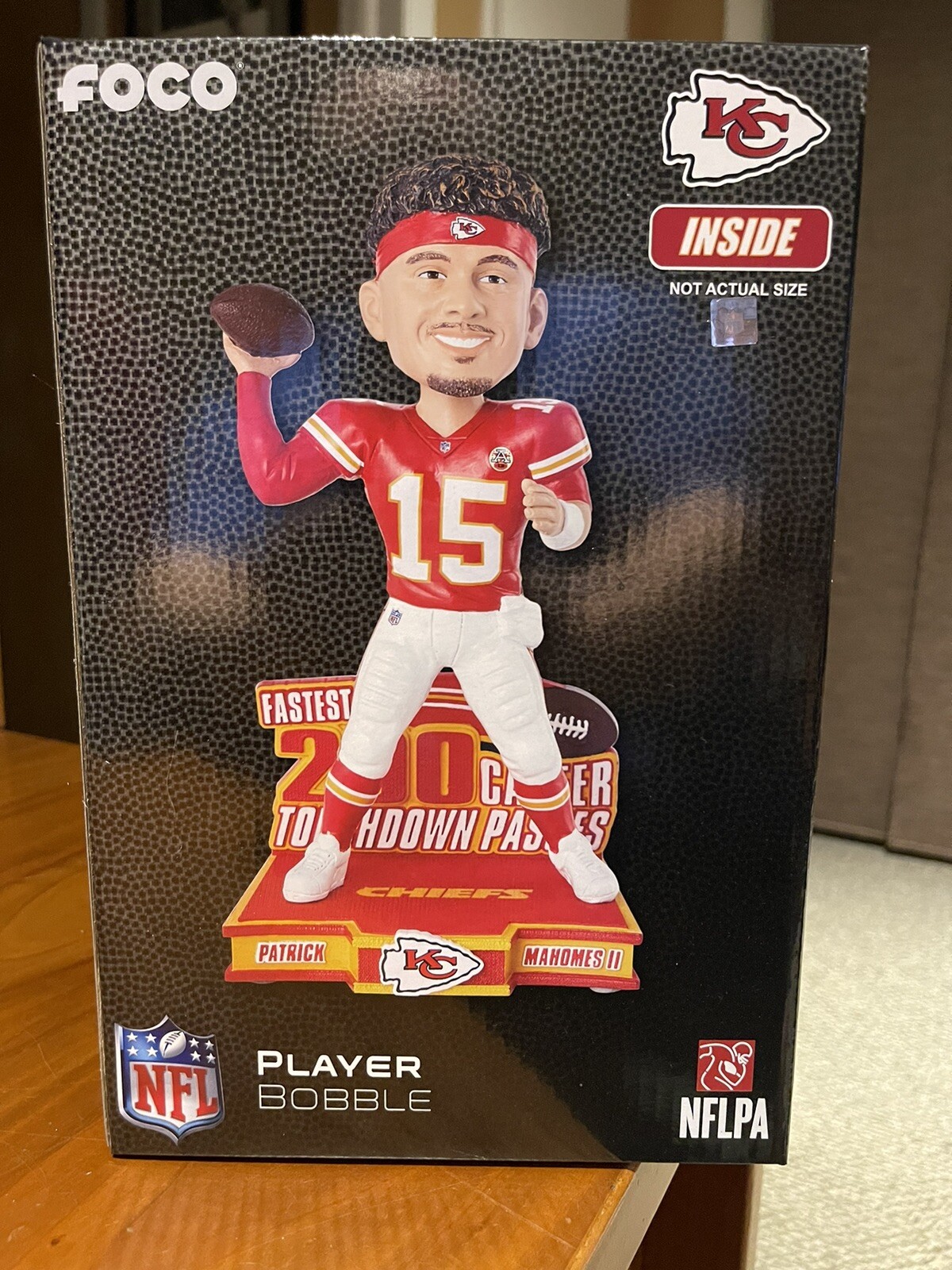 PATRICK MAHOMES FASTEST TO 200 TD KANSAS CITY CHIEFS BOBBLEHEAD NIB