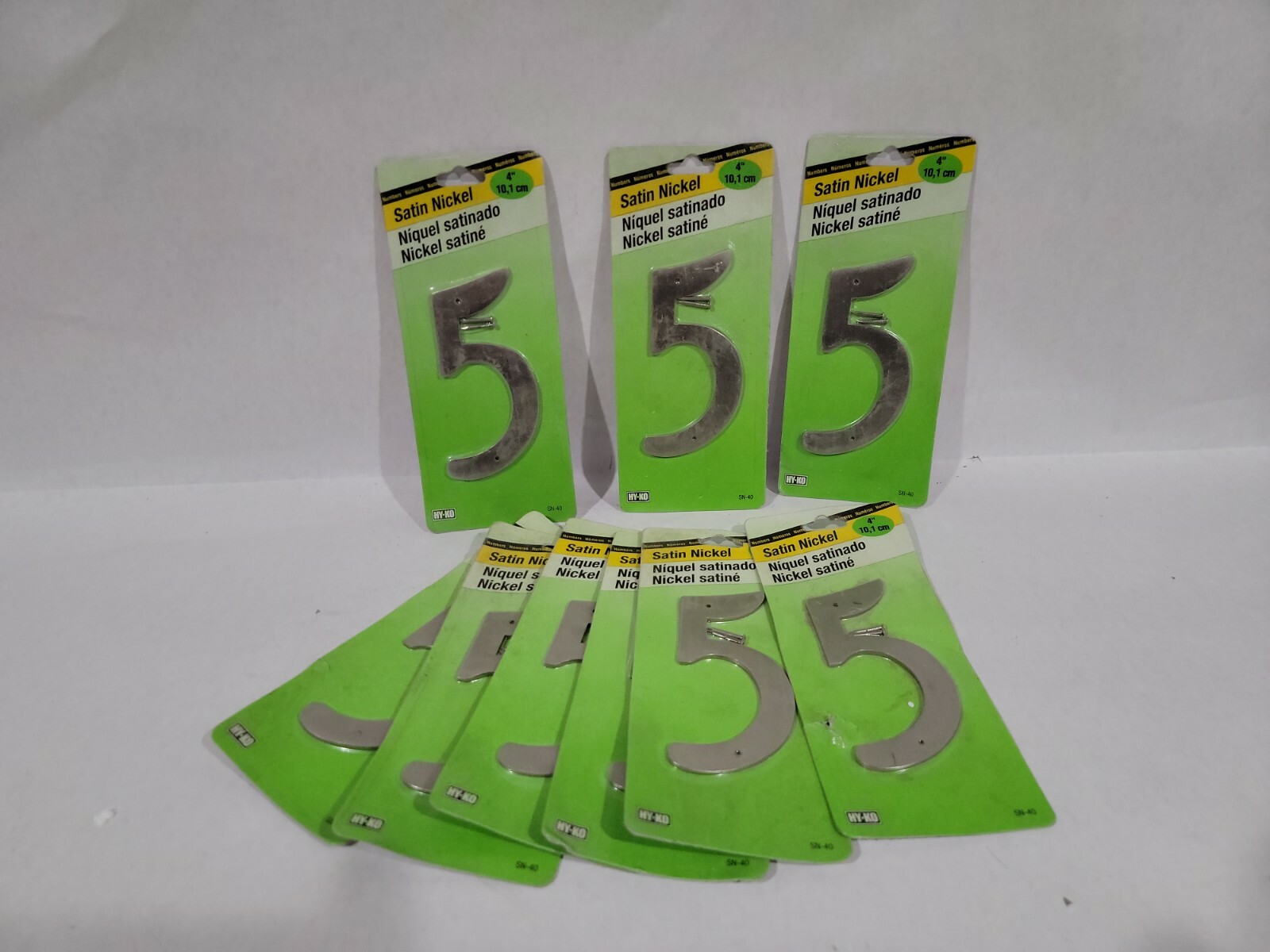 Lot of 9 HY-K0 Satin Nickel Finish, 4" 10,1 cm
