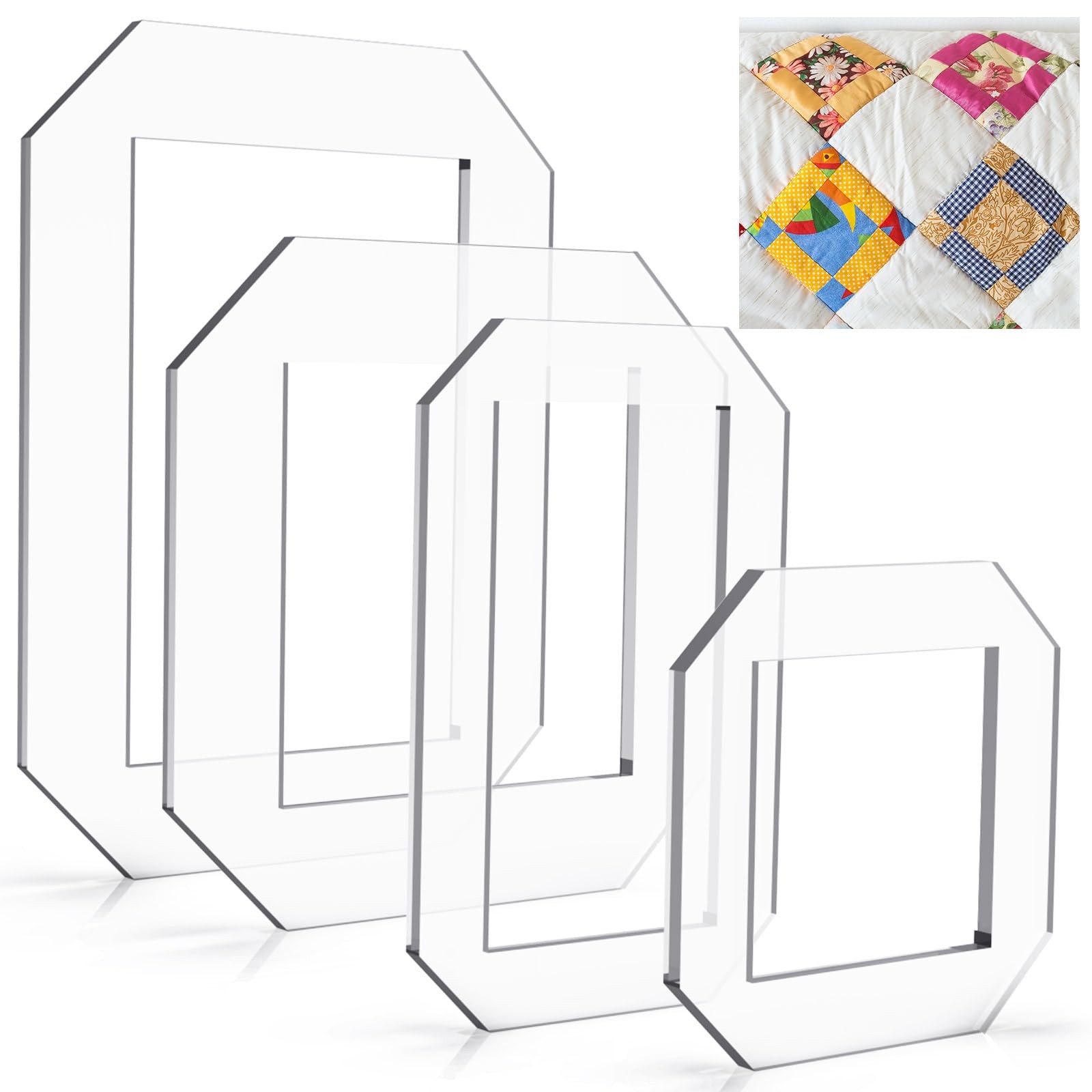 4 PCS Acrylic Quilting Templates Rulers Free Motion DIY Sewing Supply Crafts