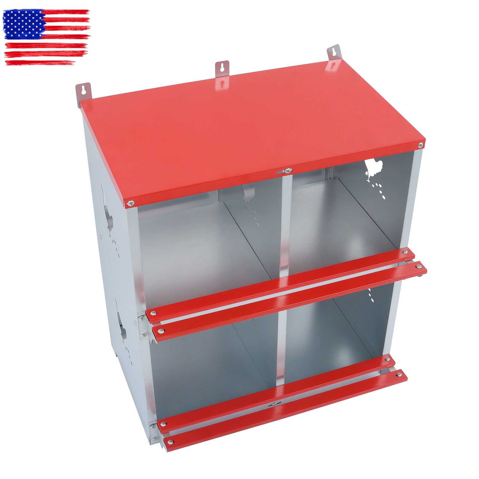 Chicken Nesting Boxes 4 Compartment Metal Poultry Nest Box Wall Mount For Hens