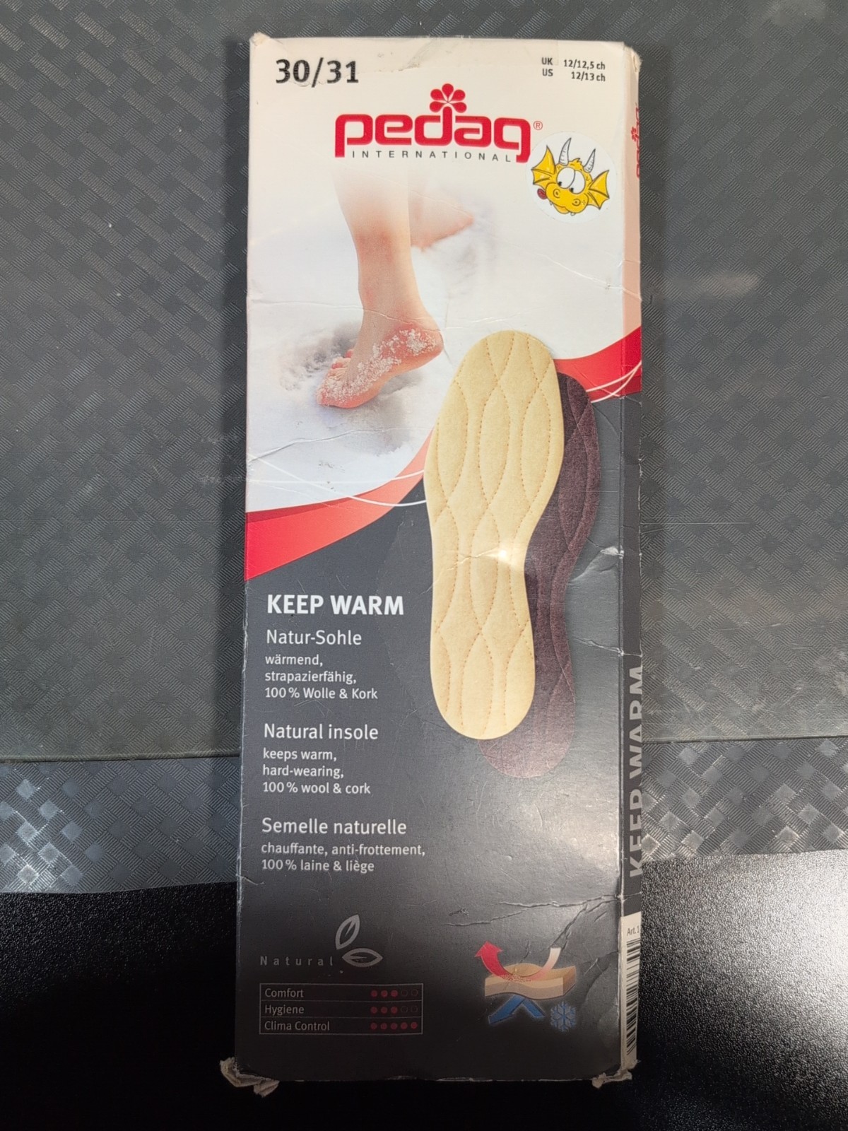Pedag 116 Keep Warm All Natural Wool Insoles, US Boys 12 Girls 13 EU 30/31 #K5