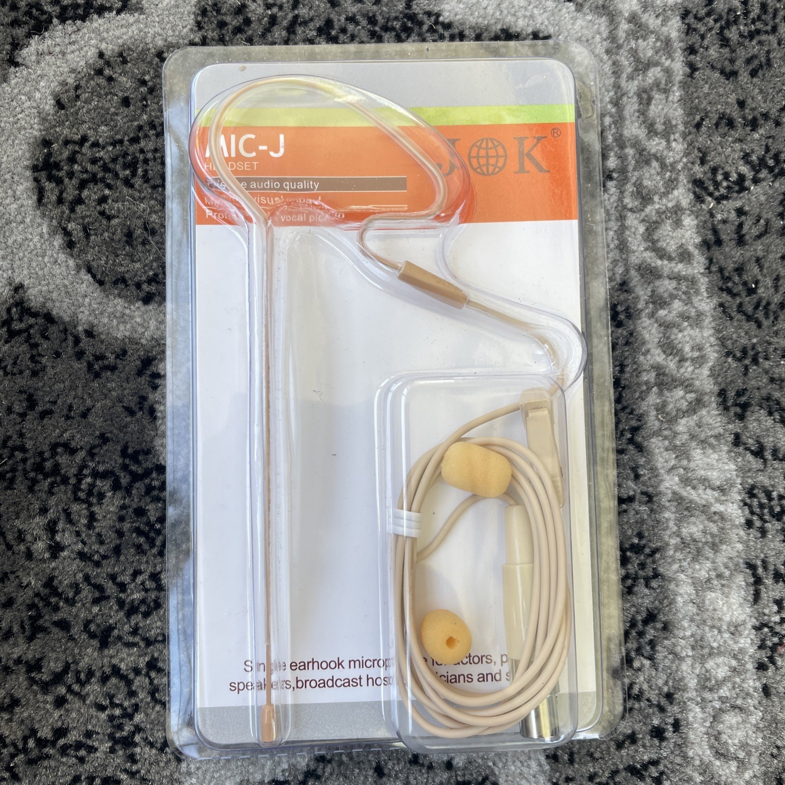 J K  Light-Weight Headset Headworn Earhook Microphone MIC-J  D4