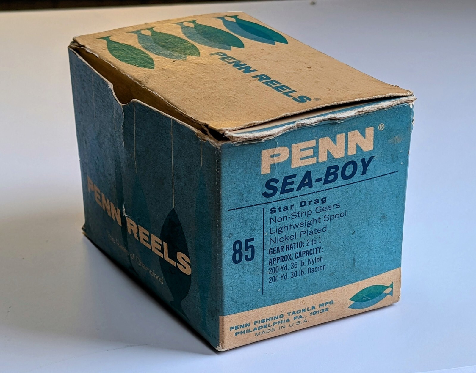 Penn Reels Sea Boy 85 Fishing Reel Vintage USA Mackerel Cod Boxed Nickel Plated
