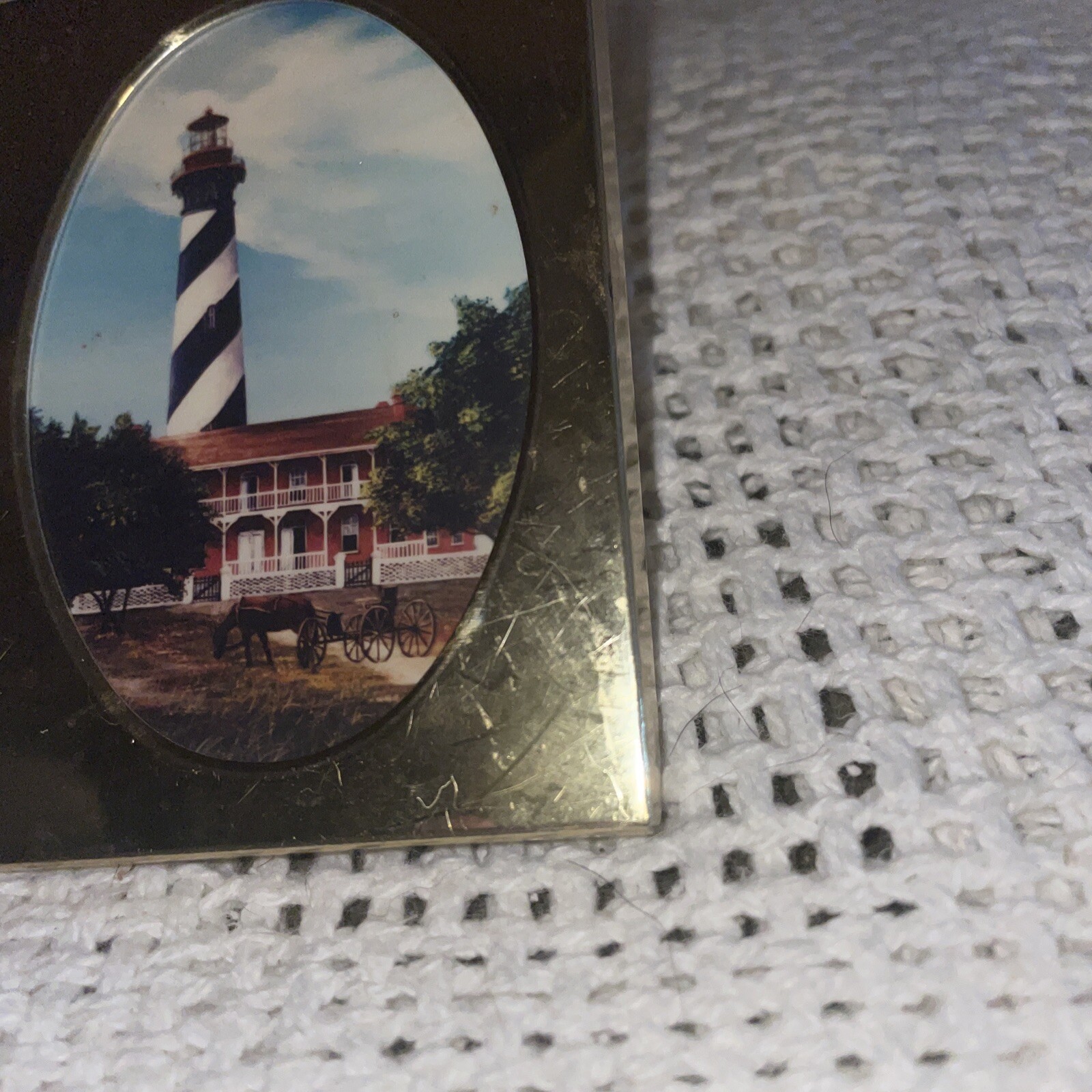 Vintage Nightlight With Lighthouse Scene In Frame Works