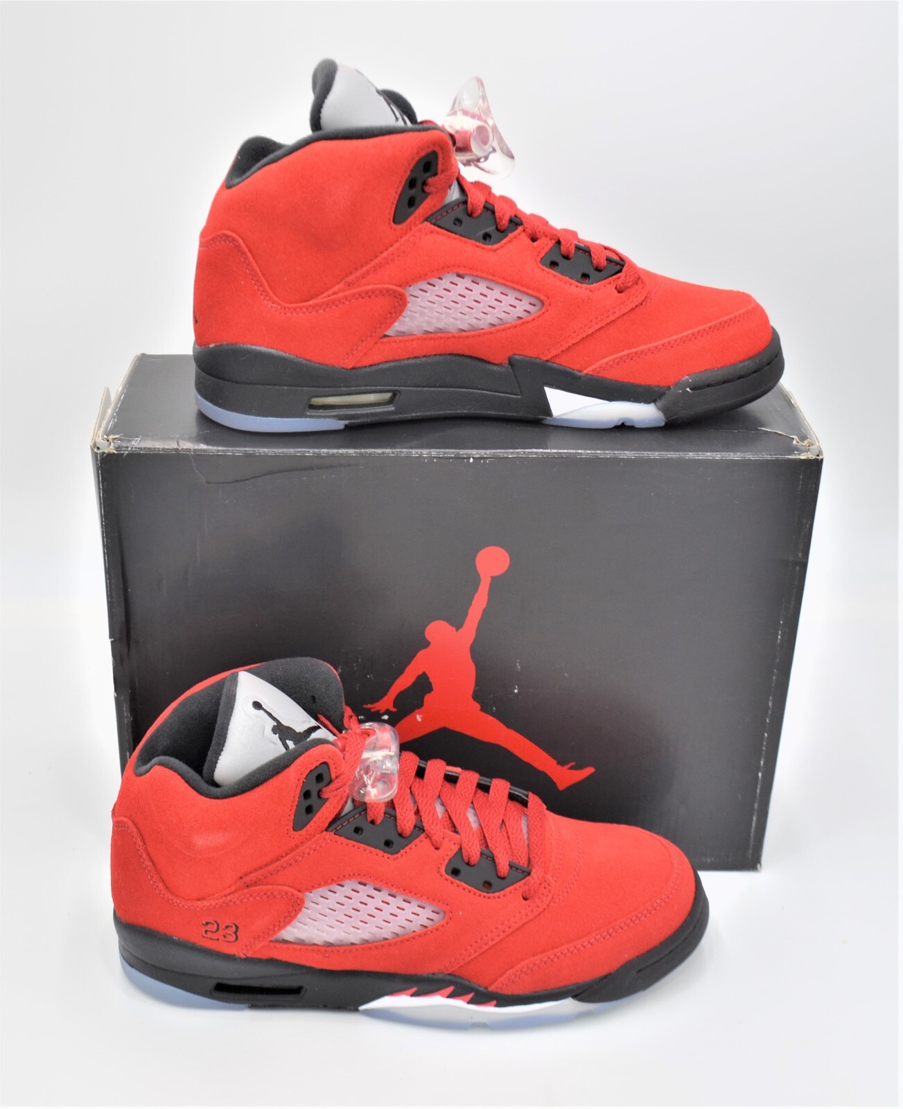 NEW AIR JORDAN 5 RETRO "RAGING BULL" BOYS SHOES GS 6.5Y WOMENS 8 RED 440888-600