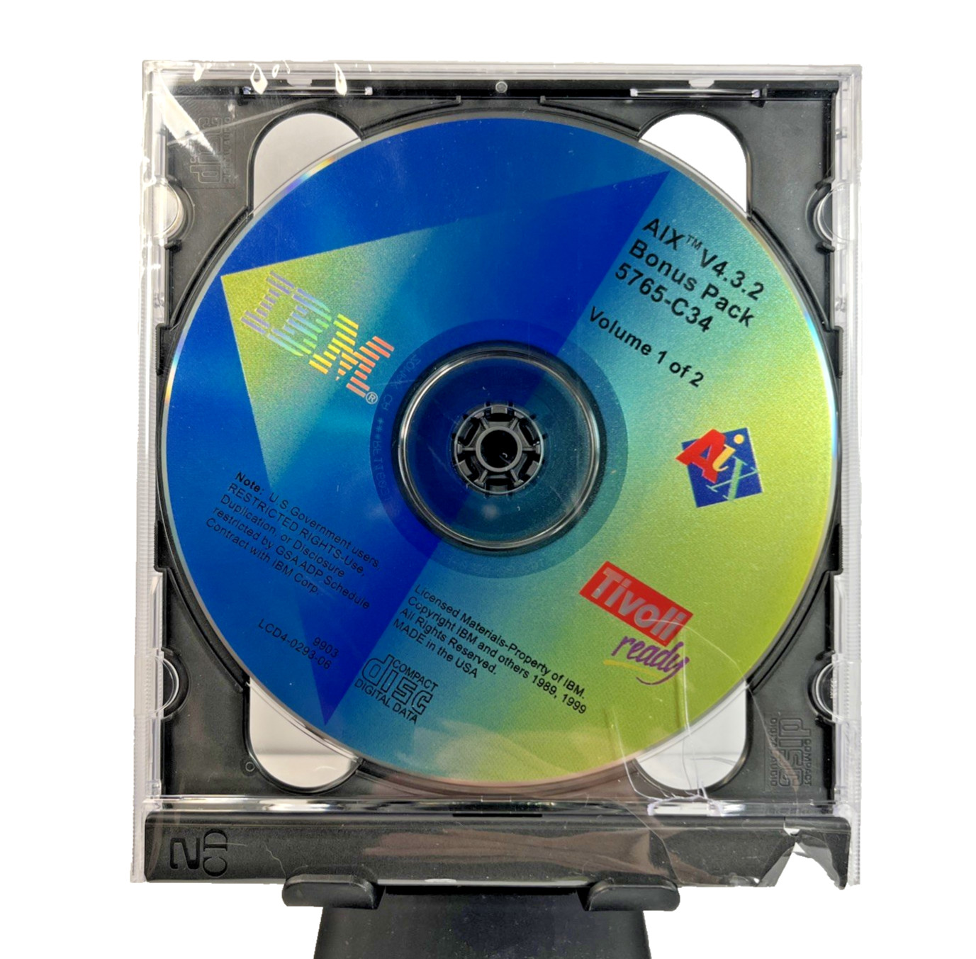 IBM AIX V4.3.2 Bonus Pack 5765-C34 • Vol 1 & 2 • Sealed Discs • Cracked Case