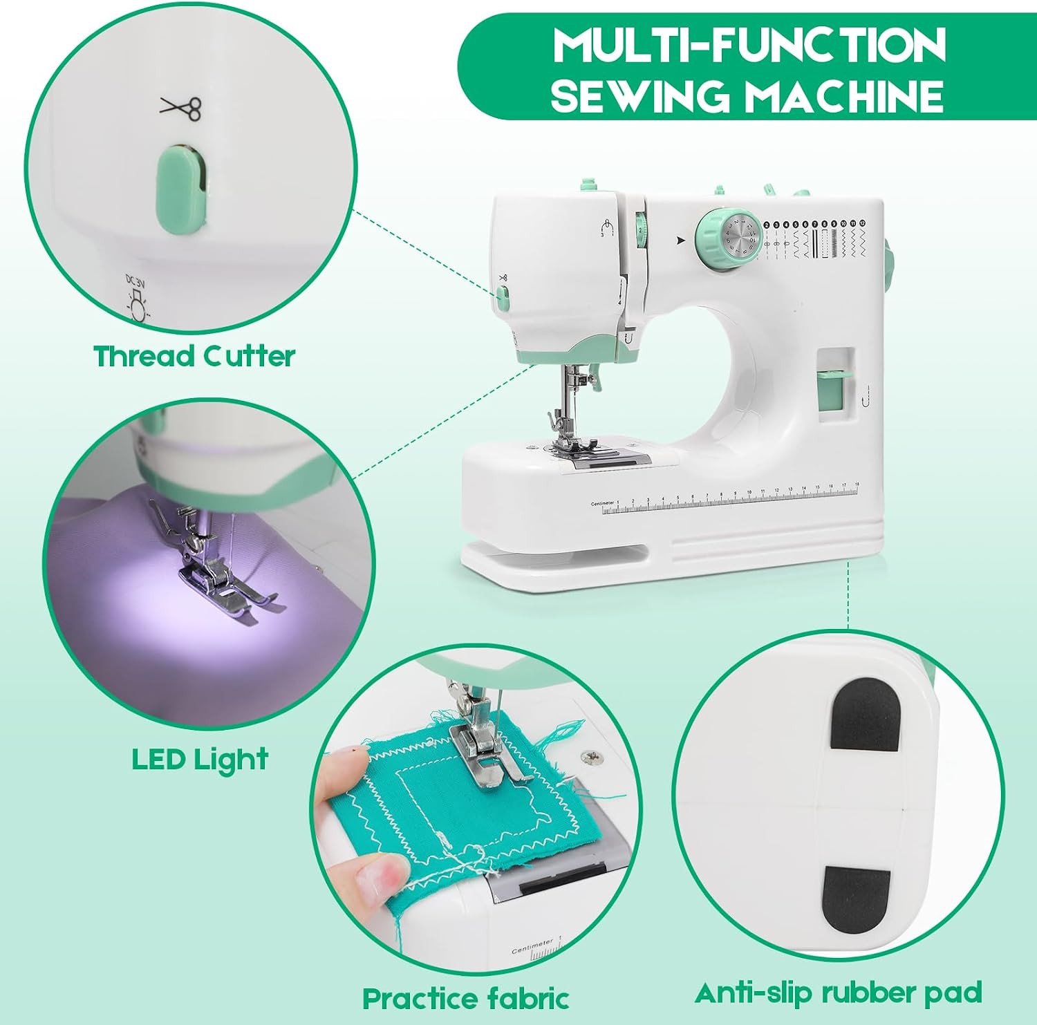 Sewing Machine for Beginners with Extension Table, 12 Stitches Portable Sewing M