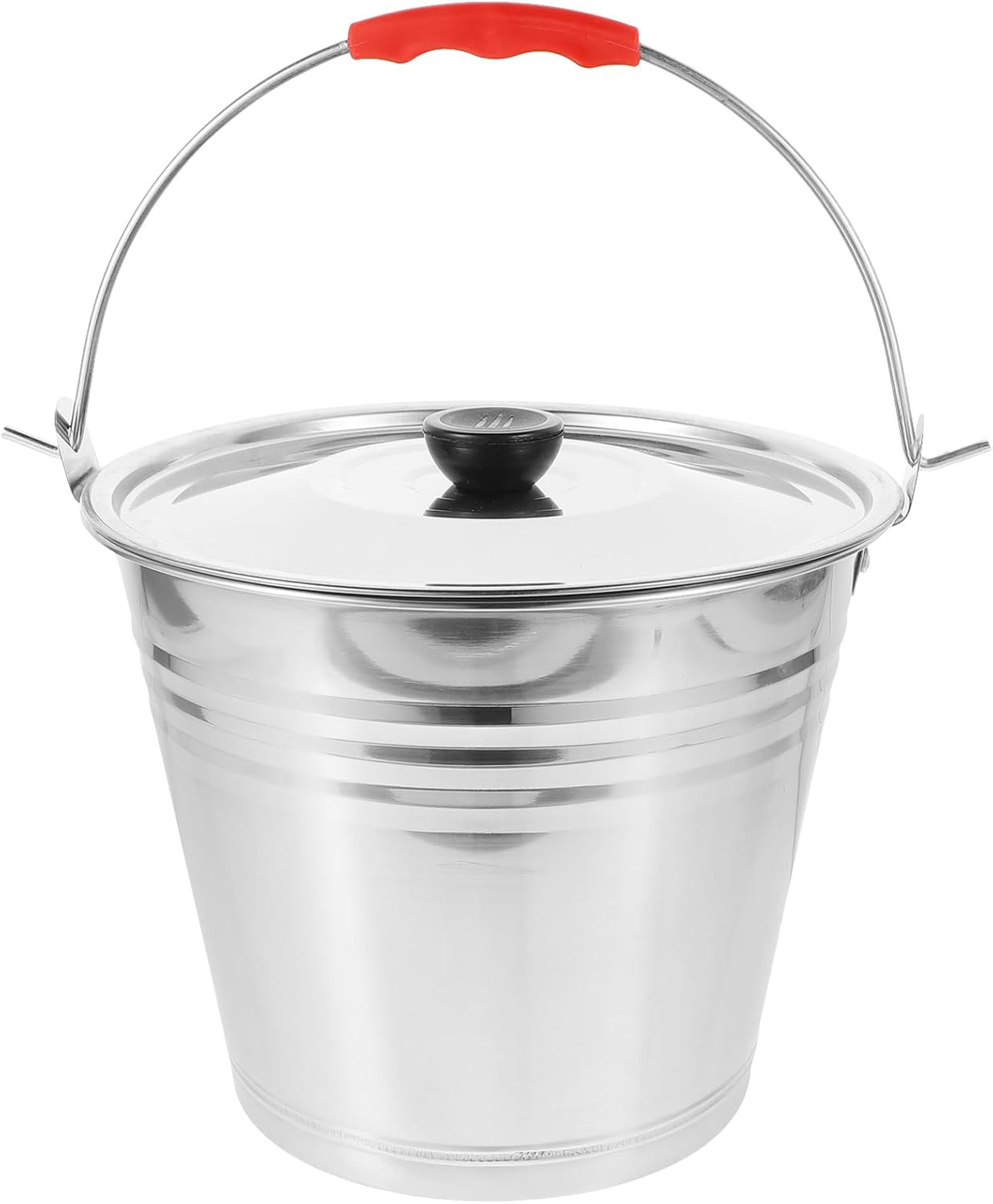 Stainless Steel Bucket with Lid 9-Inch Multi-Purpose Household Water Bucket for