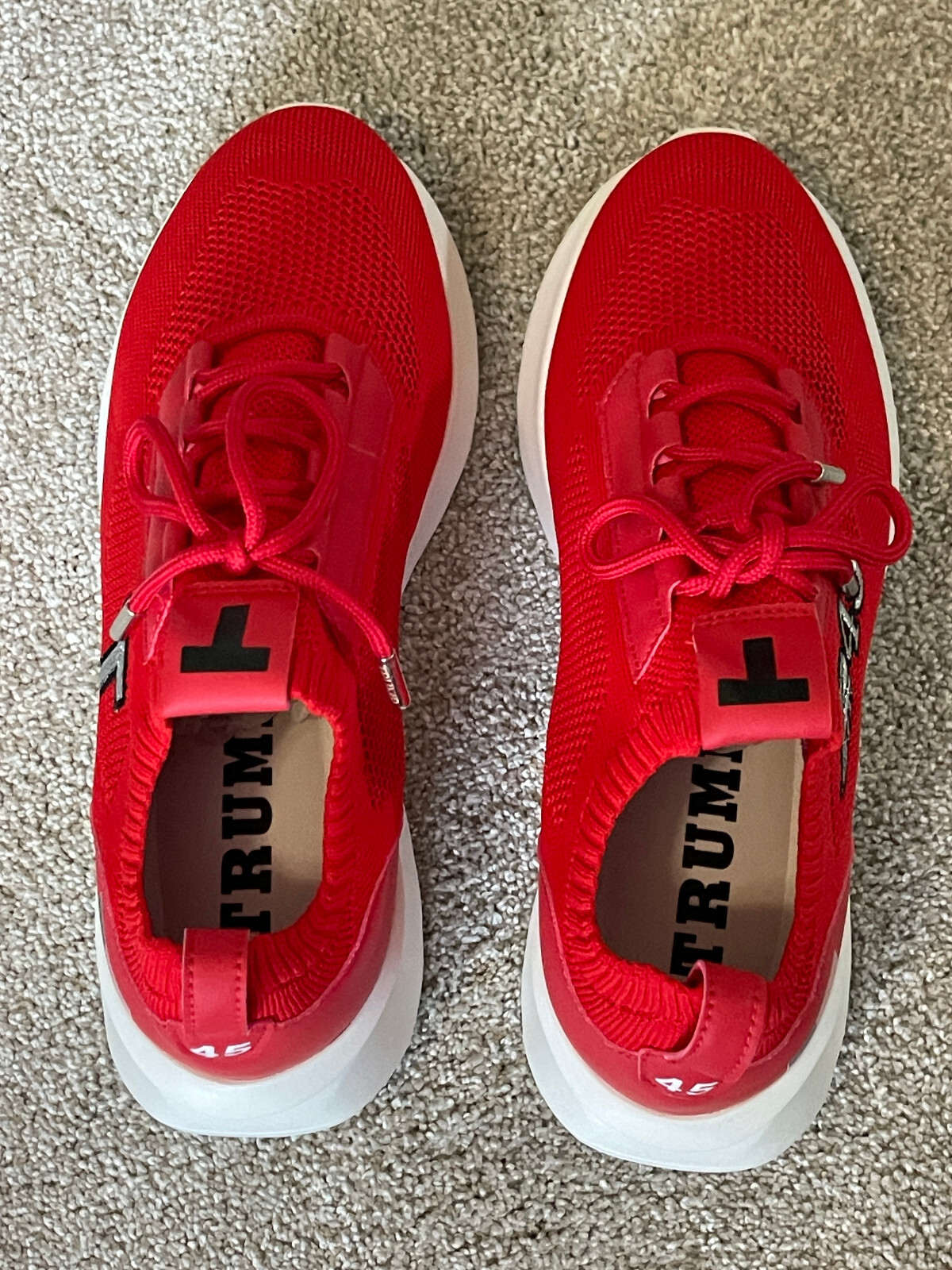 NEW in BOX 2024 Donald Trump POTUS 45 Sneakers Shoes RED Mens 8 Womens 9.5 POTUS
