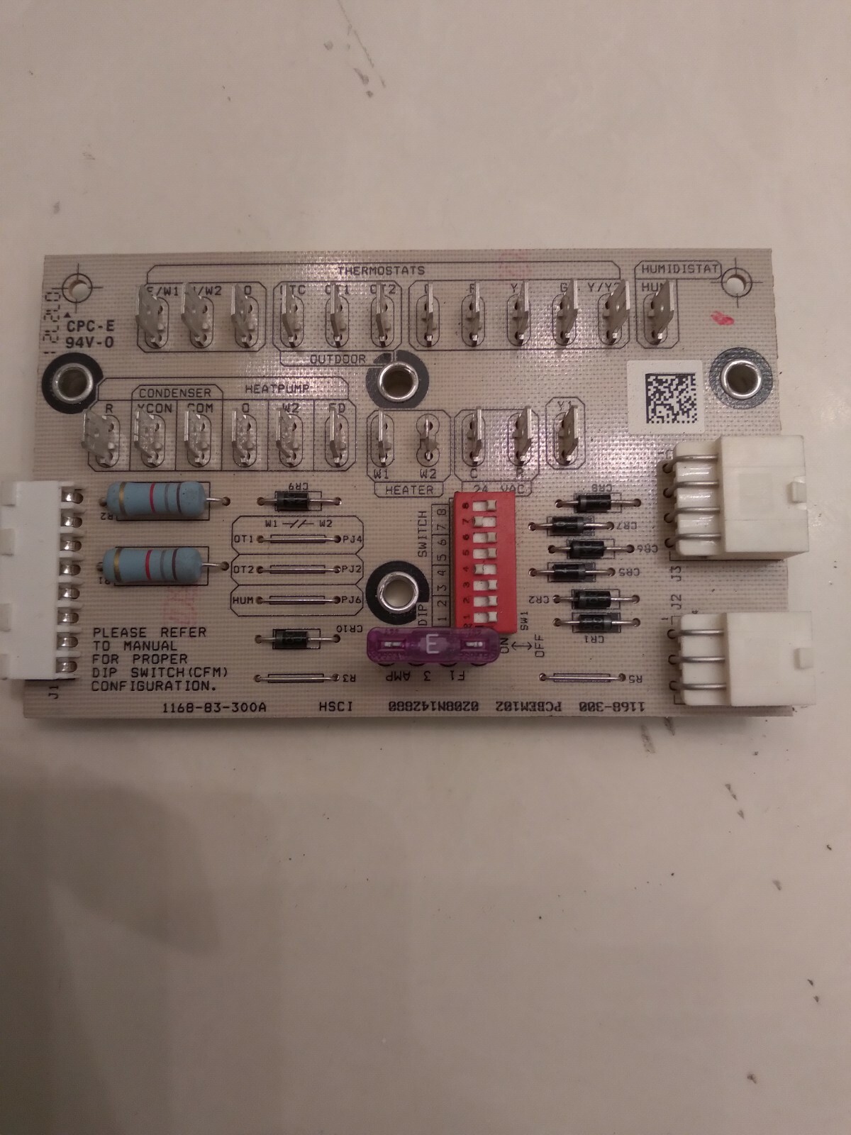 USED Amana PCBEM102 Air Handler Control 1168-83-300A
