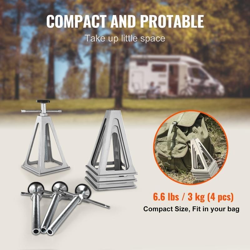 RV Stabilizer Leveling Jacks 4 Pack Adjustable Support 6000lbs Portable Storage