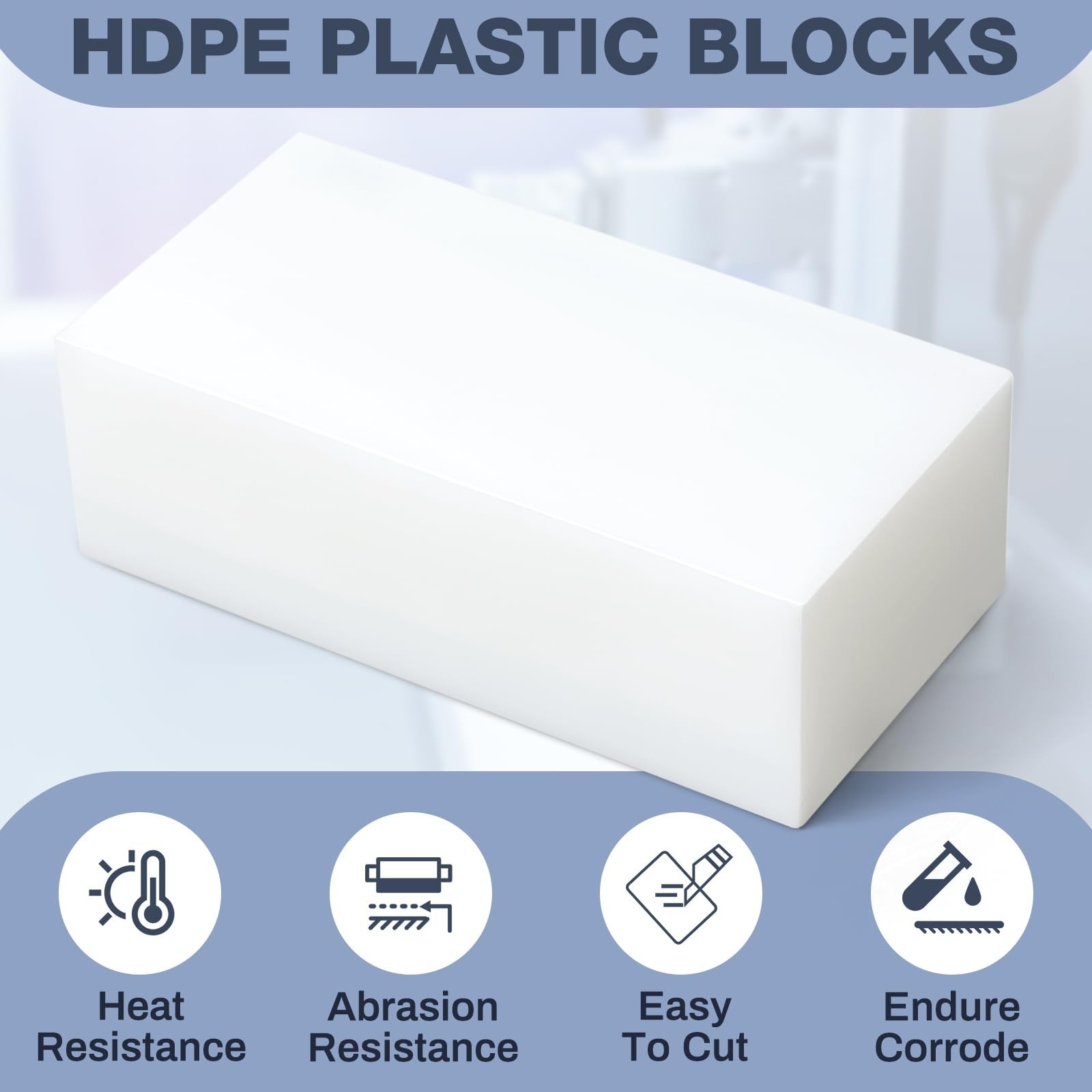 Colingmill 6 Pcs Hdpe Plastic Block 2" x 3" x 6", Polyethylene Solid Plastic ...